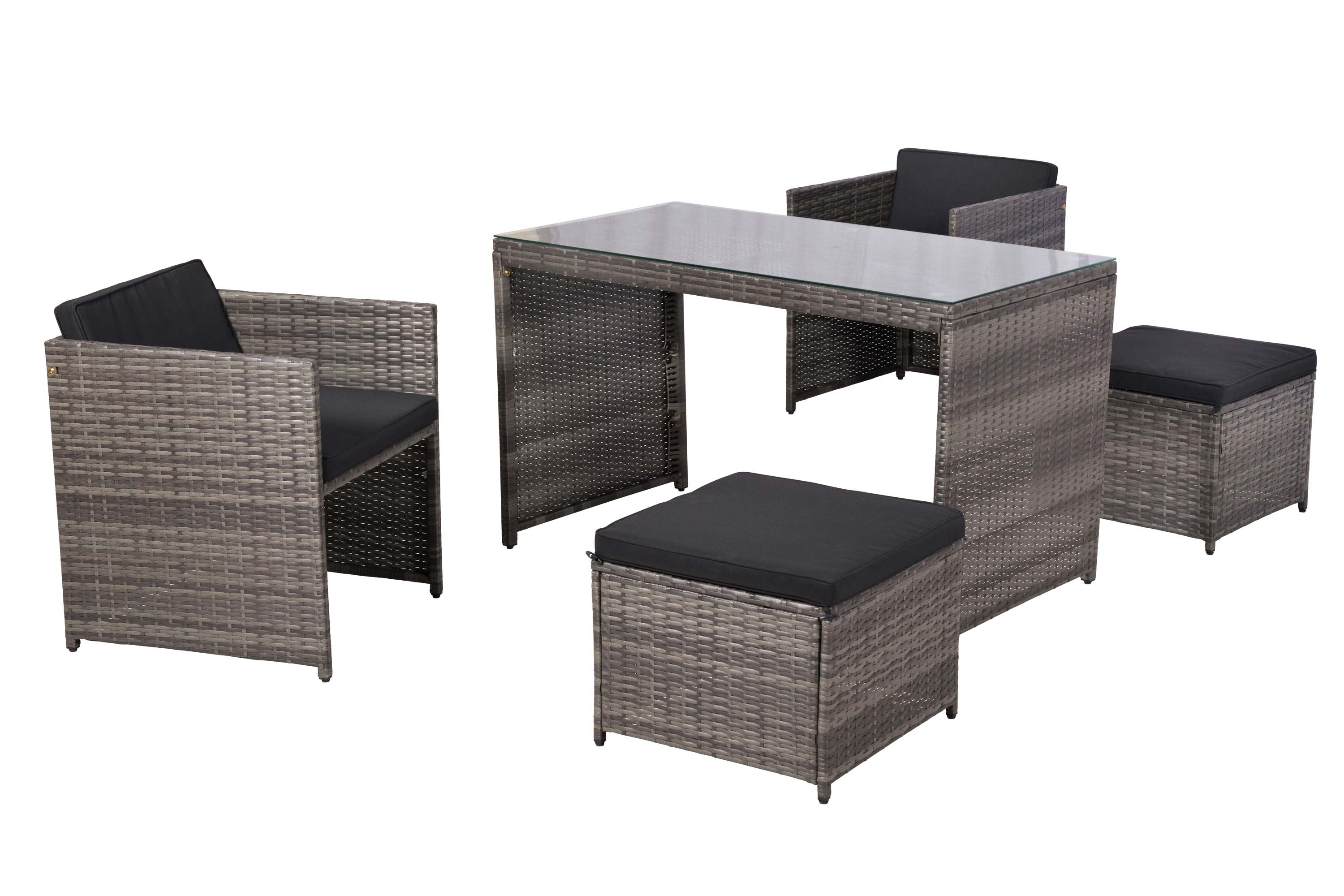 Merano Gartenmöbel Set 11tlg., 2 Sessel, 2 Hocker, 1 Tisch, Stahl/Kunststoffgeflecht Merano Gartenmöbel Set 11tlg., 2 Sessel, 2 Hocker, 1 Tisch, Stahl/Kunststoffgeflecht