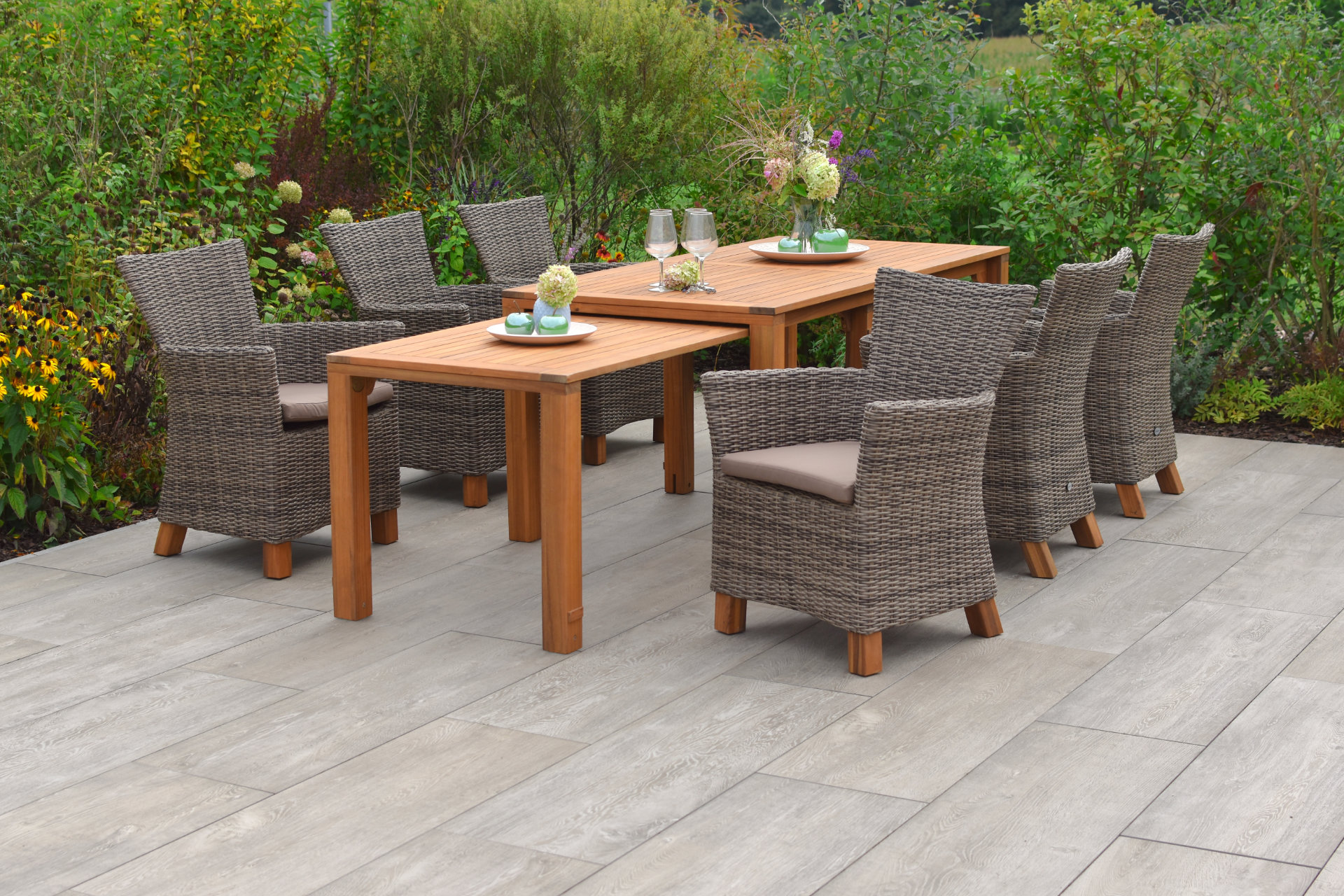 50587-211-1 Toskana Set 7tlg., Flex Ausziehtisch, natur