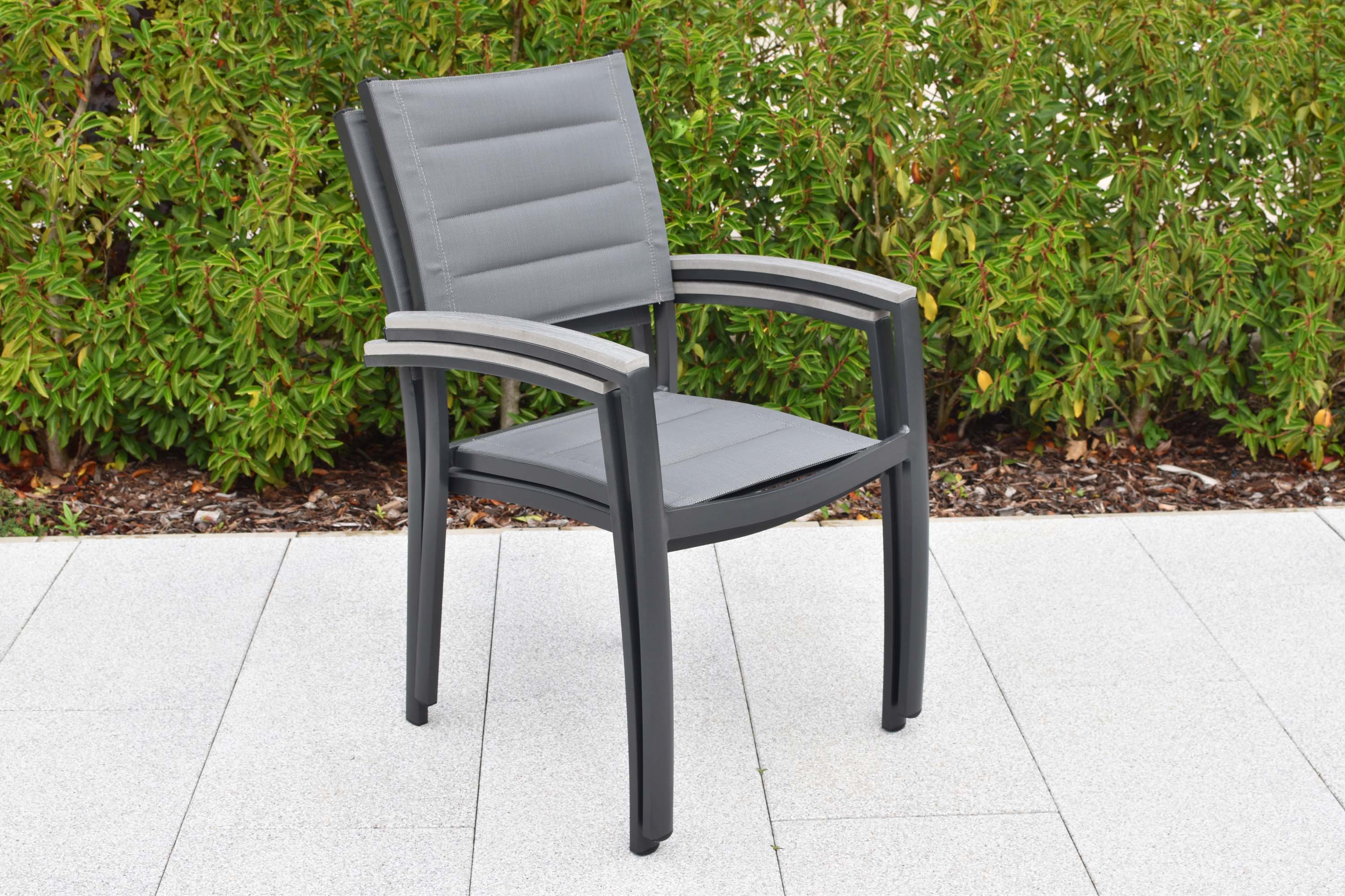 Pisa Gartensessel, stapelbar, 2er Set, graphit