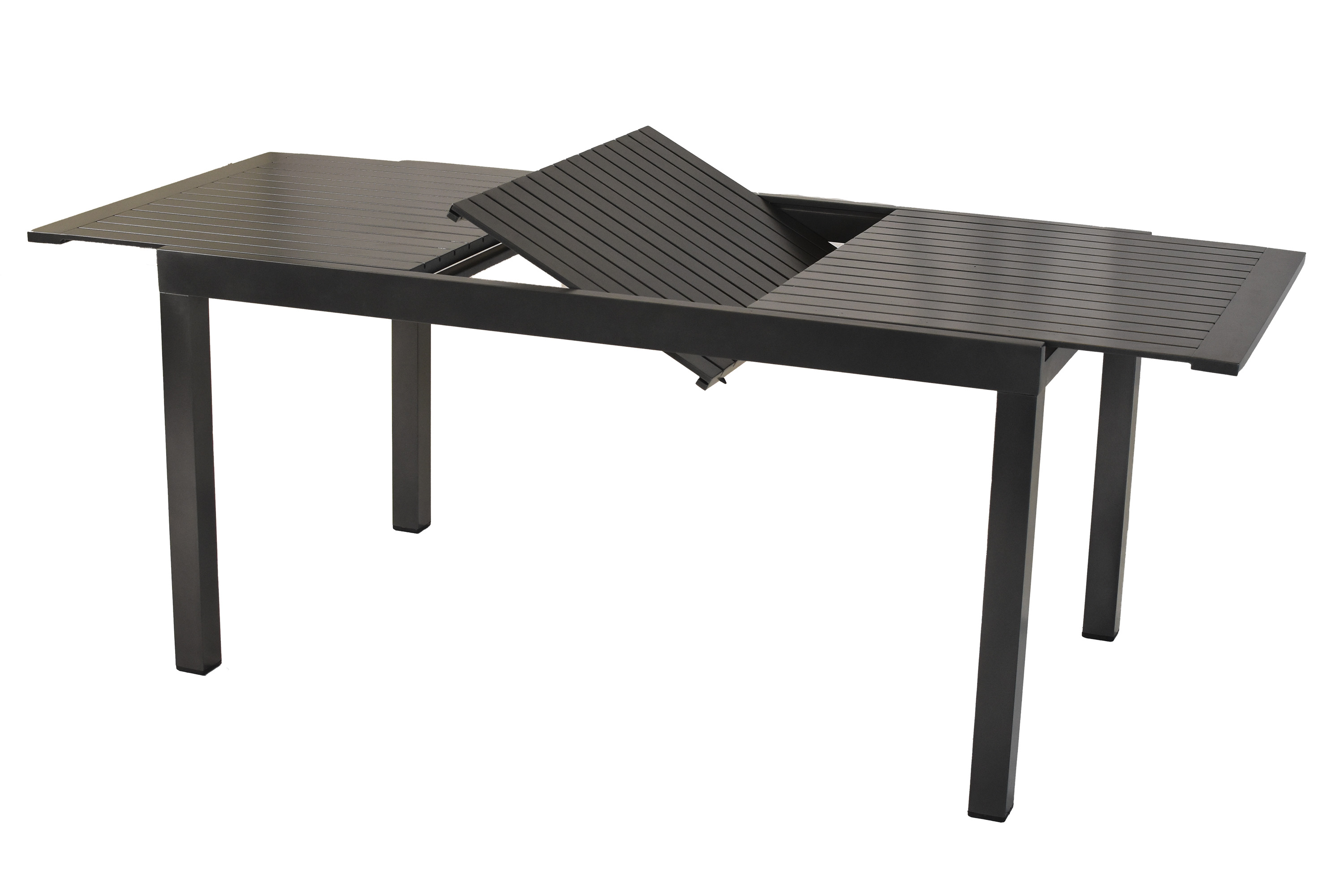 Tilos Gartenmöbel Set 13tlg., 6 Klappsessel, 6 Auflagen, Ausziehtisch 150 (200) x 90 cm, Aluminium/Akazie