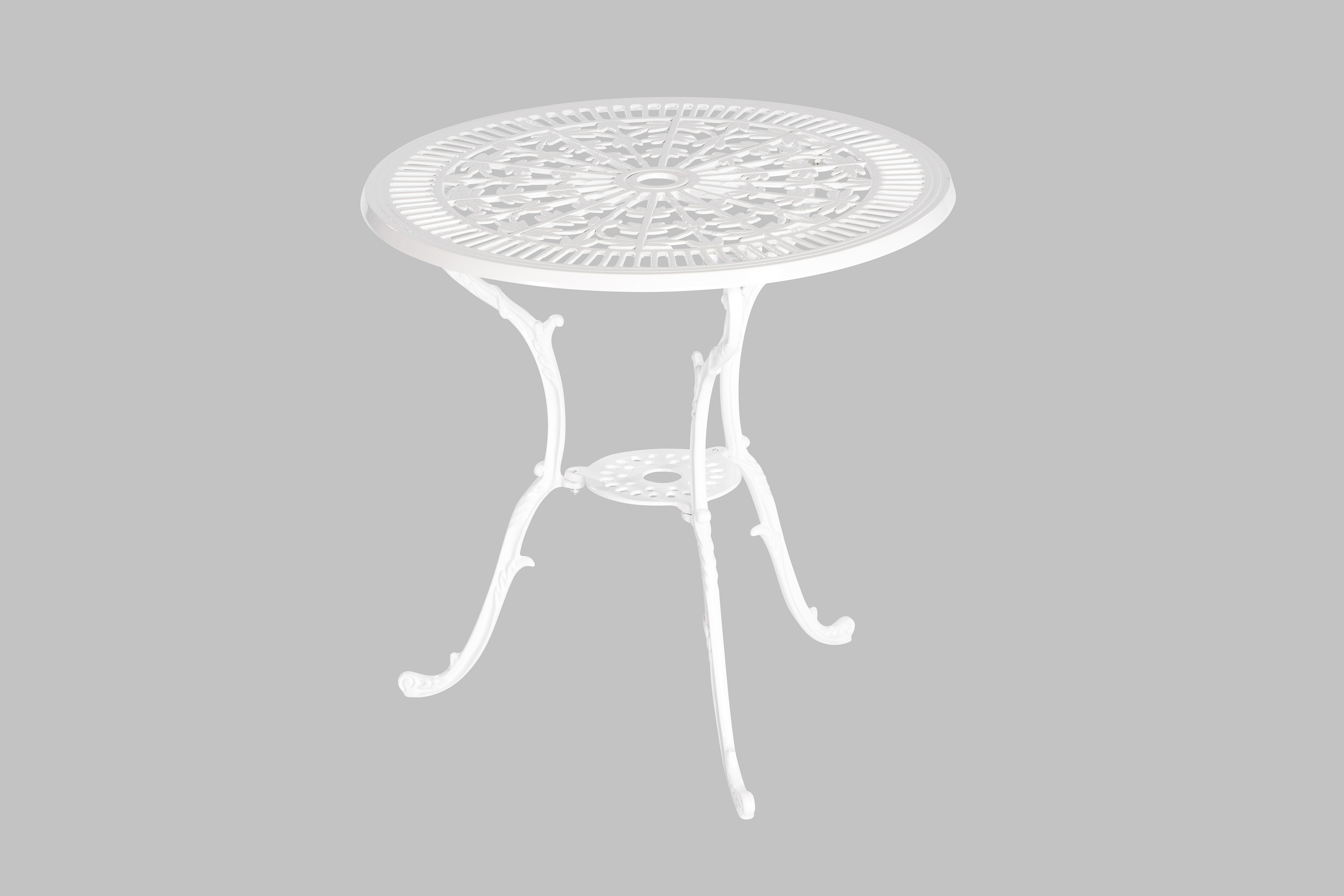 Lugano Gartenmöbel Set 3tlg., Aluminiumguss, weiß