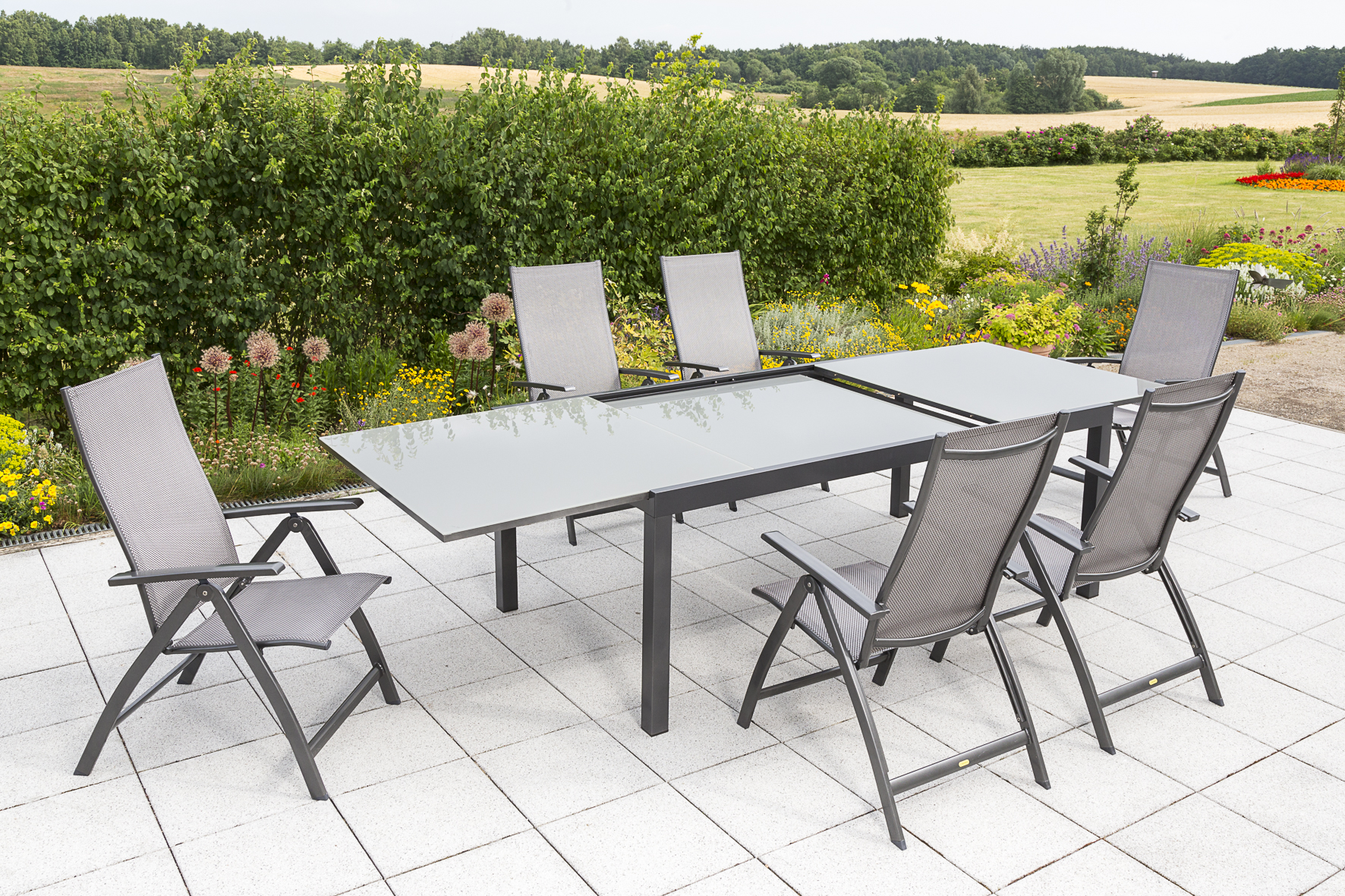 Vicenza Set 7tlg., Semi Ausziehtisch