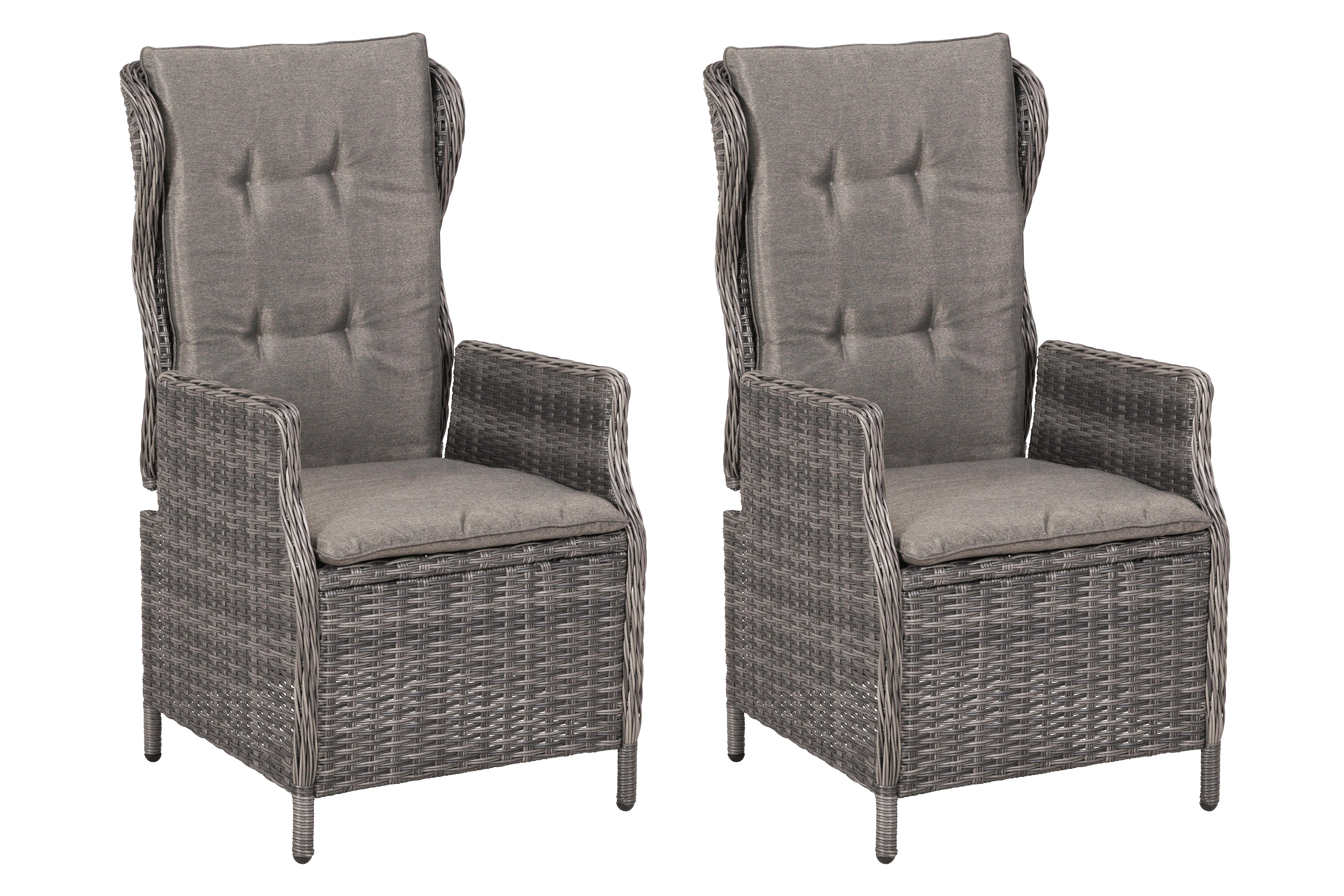 Saviano Gartensessel, 2er Set, Stahl/Kunststoffgeflecht