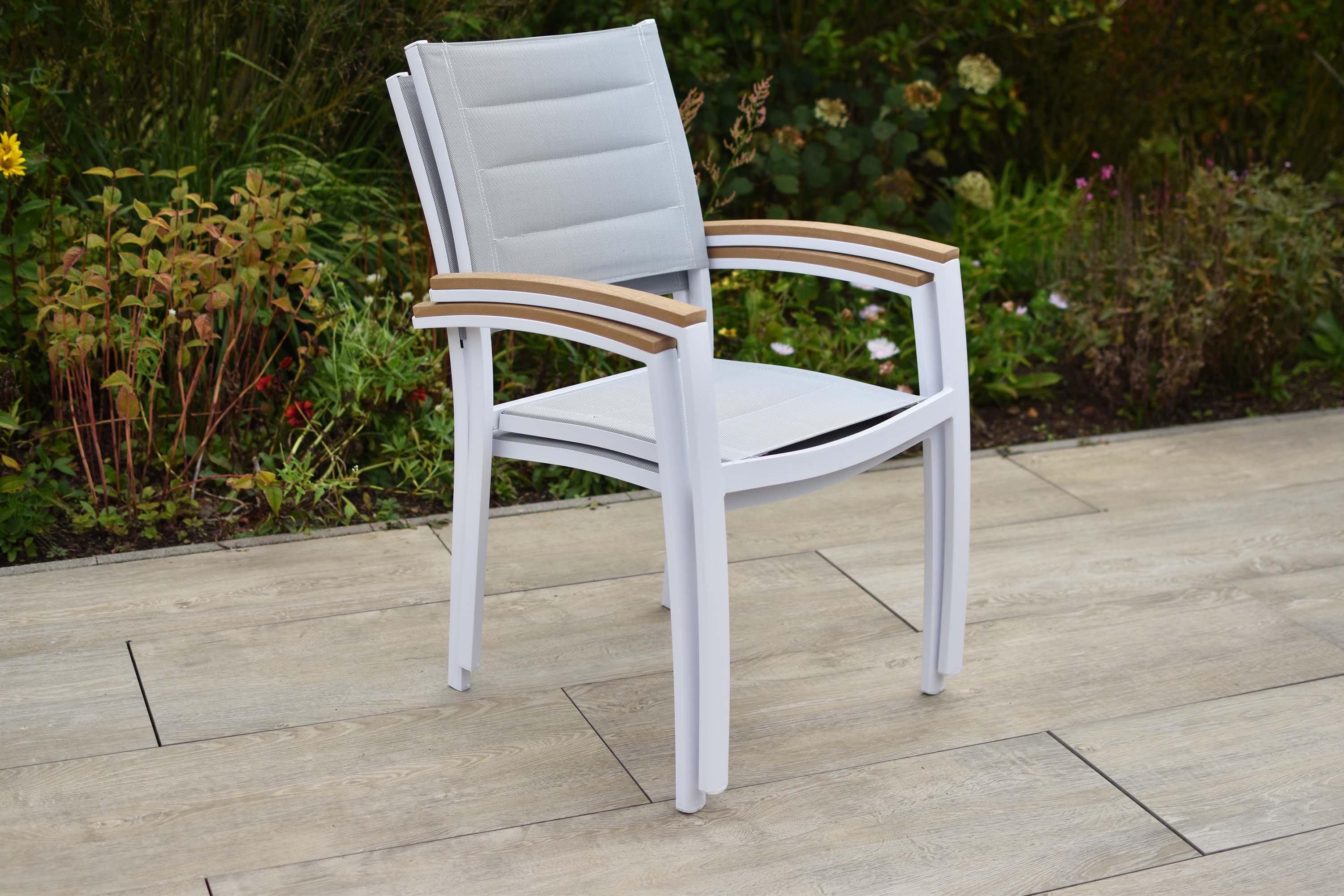 Pisa Gartensessel, stapelbar, 2er Set, weiß