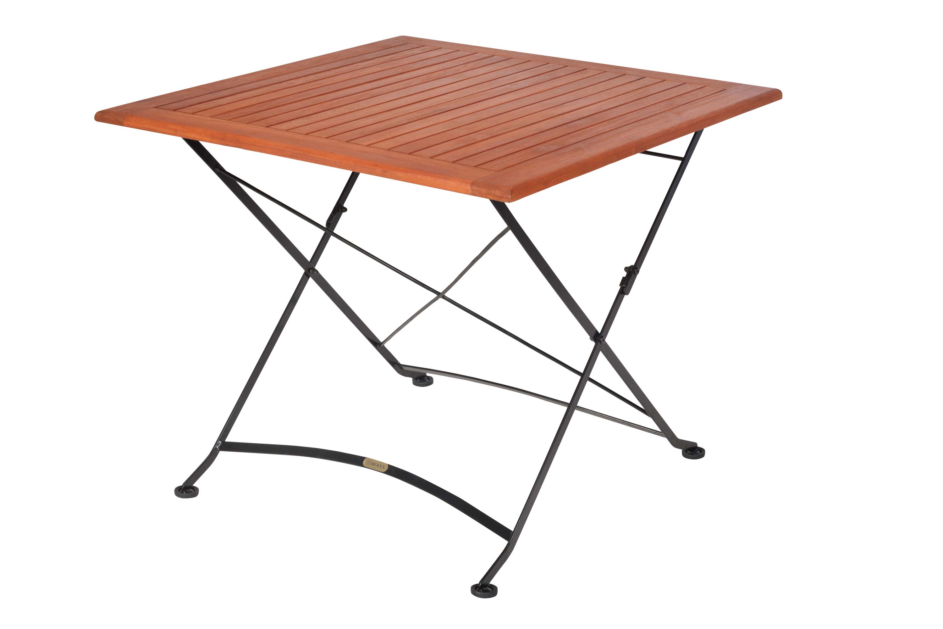 Schlossgarten Gartenmöbel Set 3tlg., 2 Klappsessel, Klapptisch 90 x 90 cm, Flachstahl/Eukalyputs