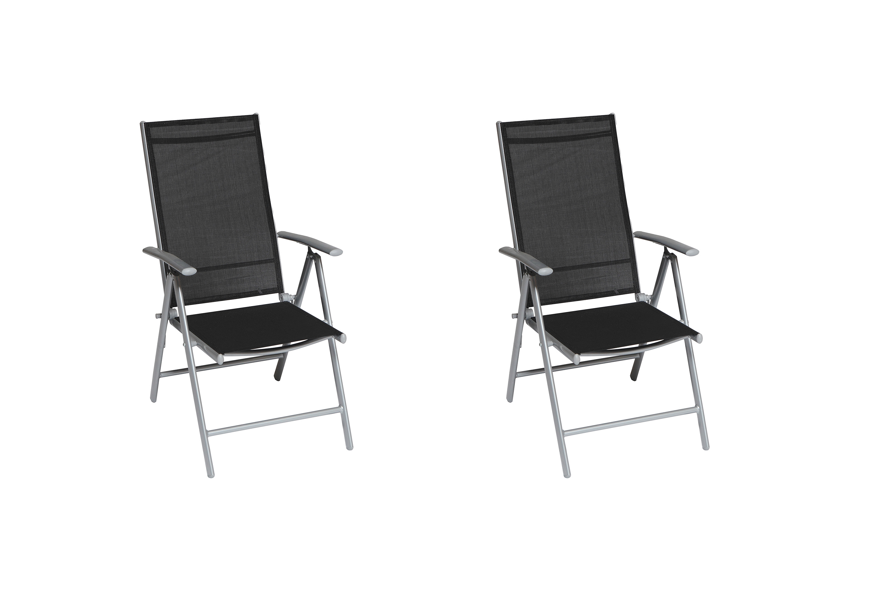 50868-317 Amalfi Klappsessel, silber/schwarz, 2er Set