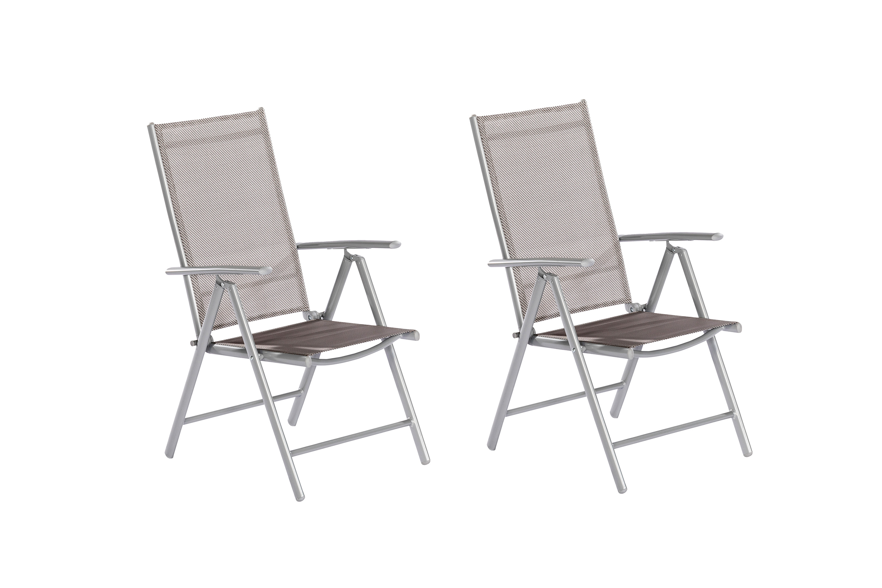 50868-330 Amalfi Klappsessel, silber/diamantbraun, 2er Set