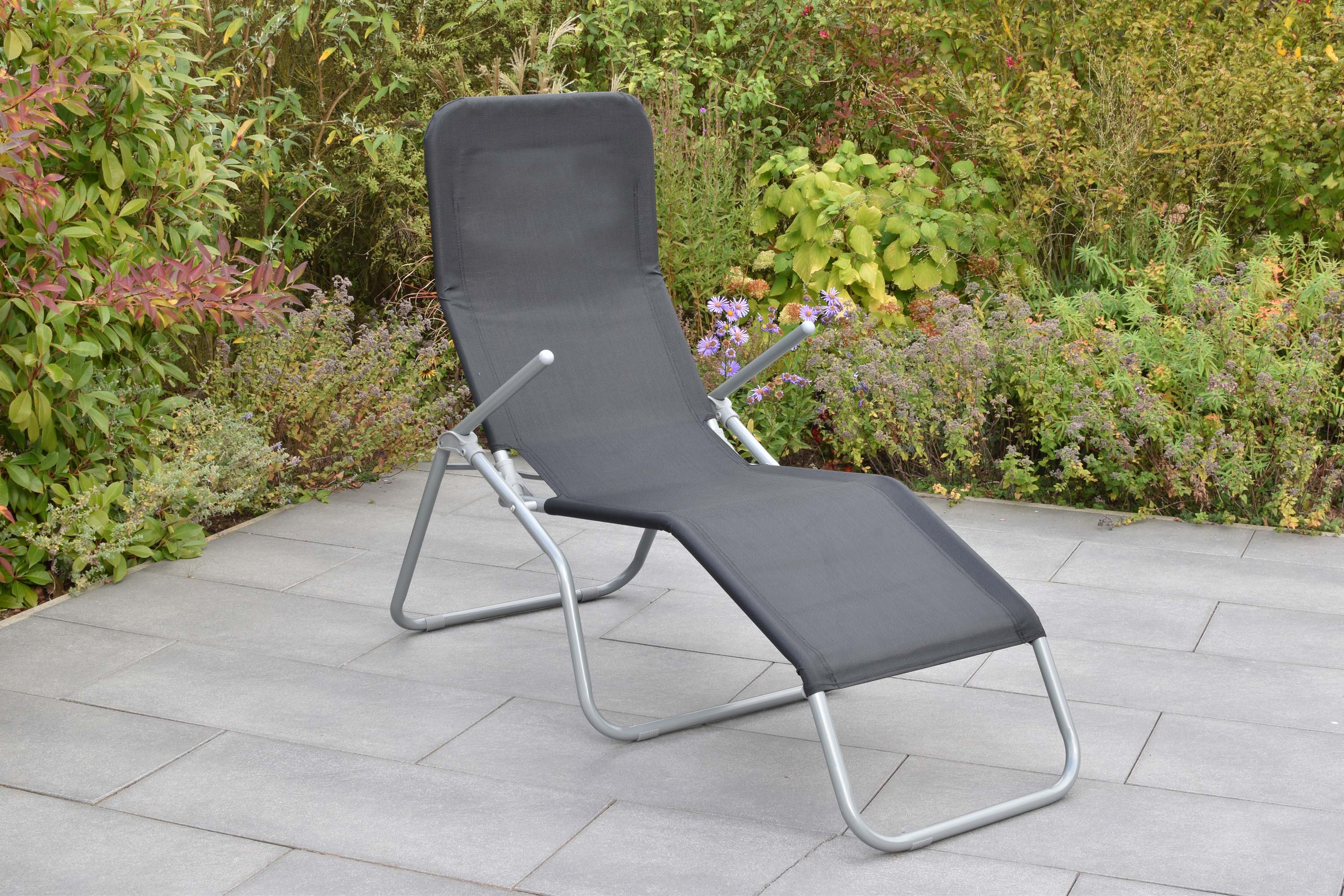 Wellnessliege XXL, schwarz, Stahl/Textil