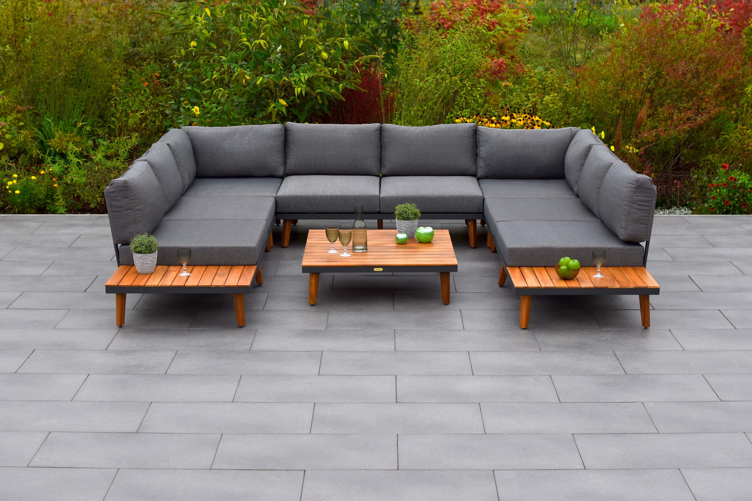 Akropolis Gartenlounge Set, Aluminium/Akazie Akropolis Gartenlounge Set, Aluminium/Akazie