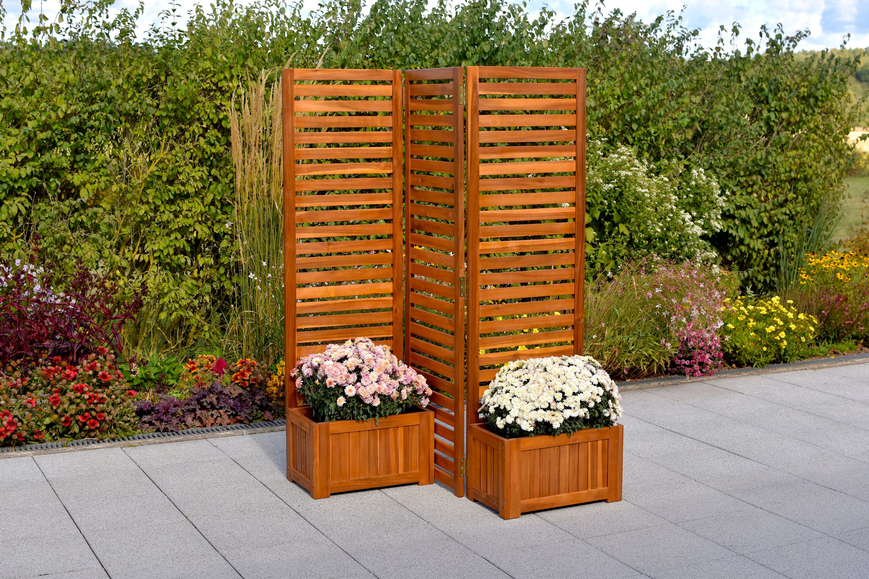 23931-011-3 Sichtschutz mit 2 Blumenkästen