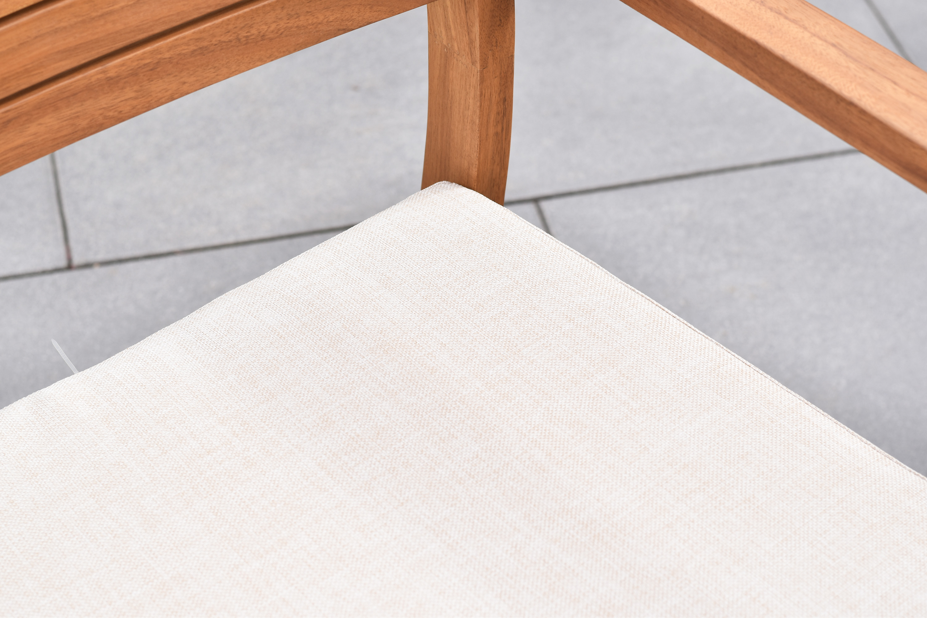 Batavia Gartenmöbel Set 9tlg., 4 Stapelsessel, 4 Auflagen, Tisch 185 x 90 cm