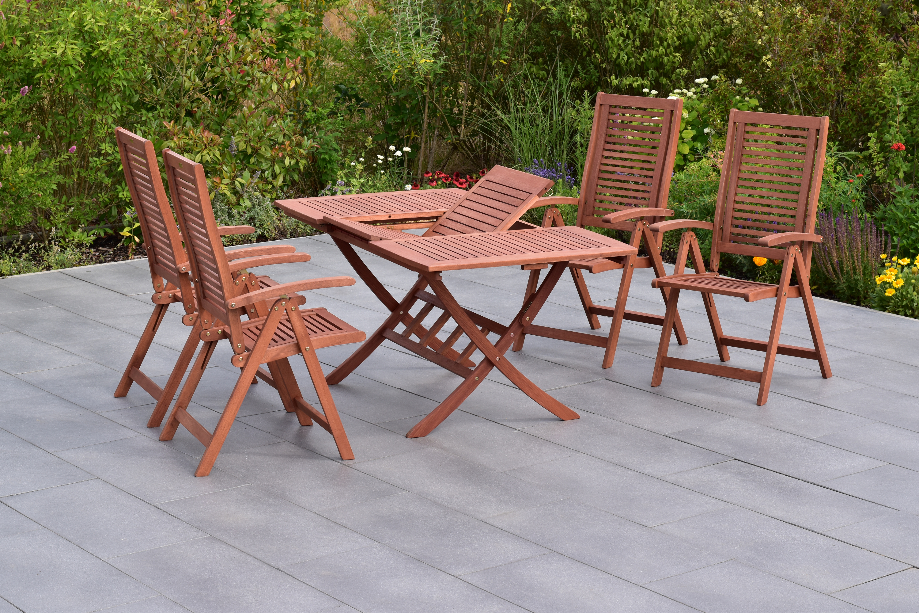 50054-011-2 Cordoba Gartenmöbel Set 5tlg. Klappsessel & Klappausziehtisch