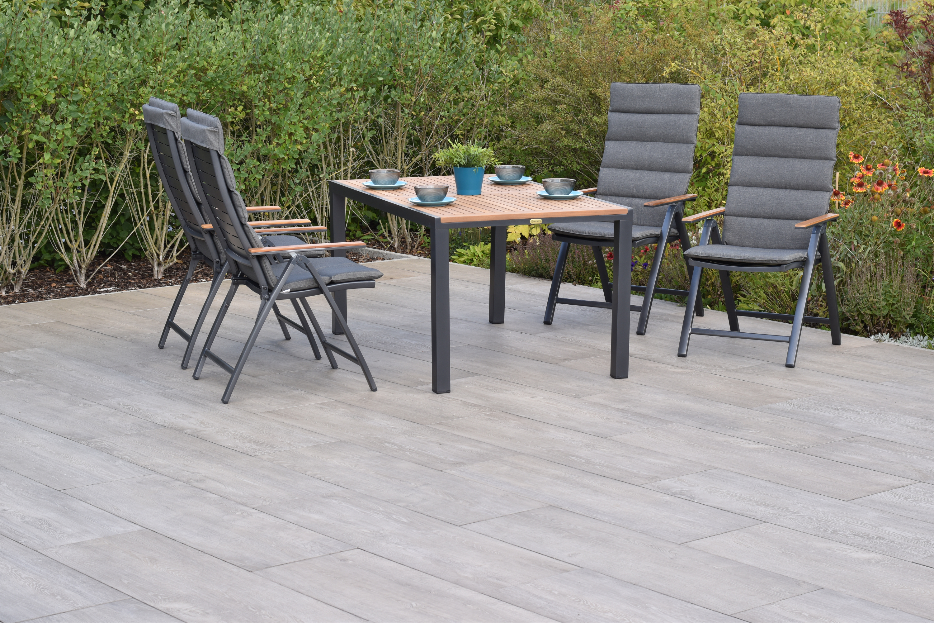 50802-800-1 Tinos Set 9tlg., Klappsessel & 150 x 90 cm