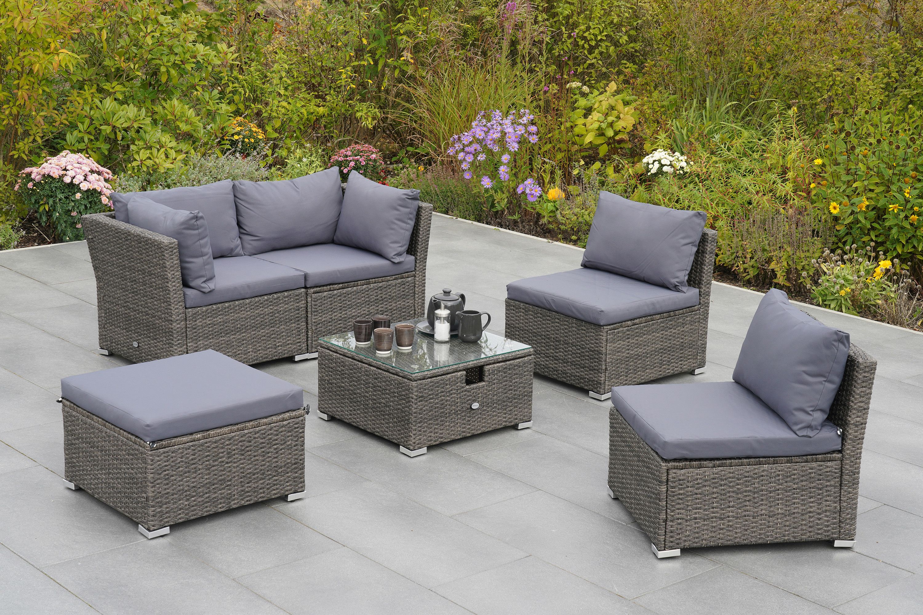 Malaga Lounge Set, diverse Aufstellmöglichkeiten