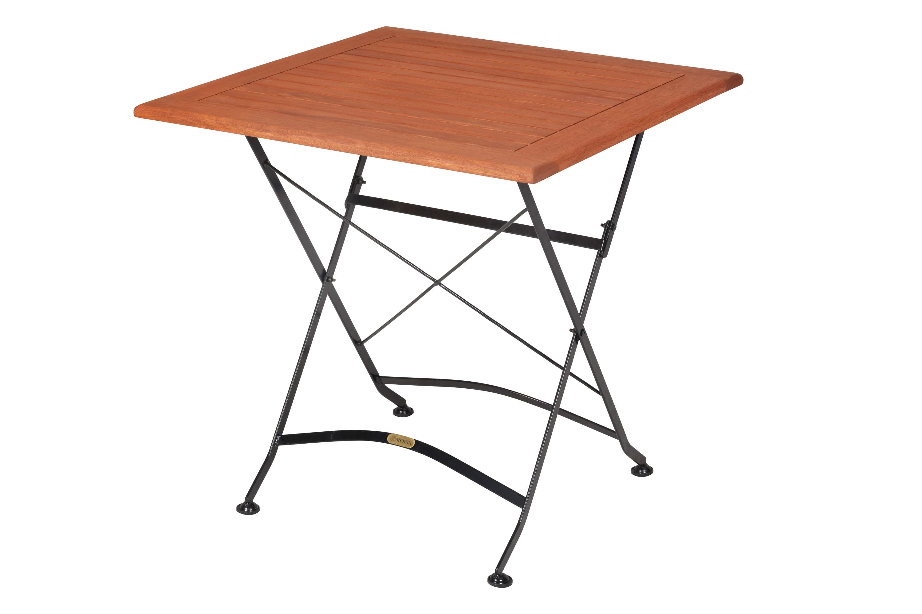 Schlossgarten Gartenmöbel Set 3tlg., 2 Klappsessel, Klapptisch 75 x 75 cm, Flachstahl/Eukalyptus