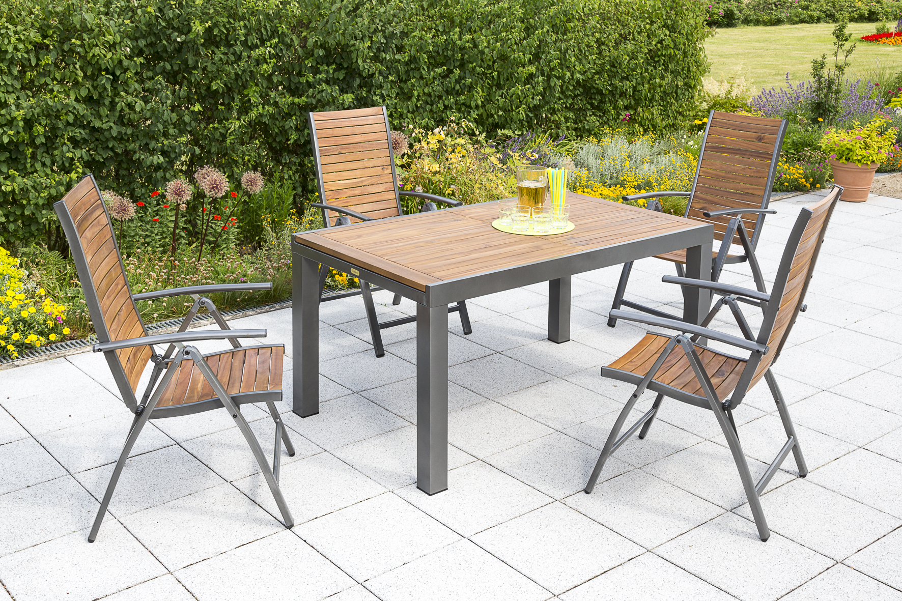 50224-209-1 Santorin Set 5tlg., Ausziehtisch