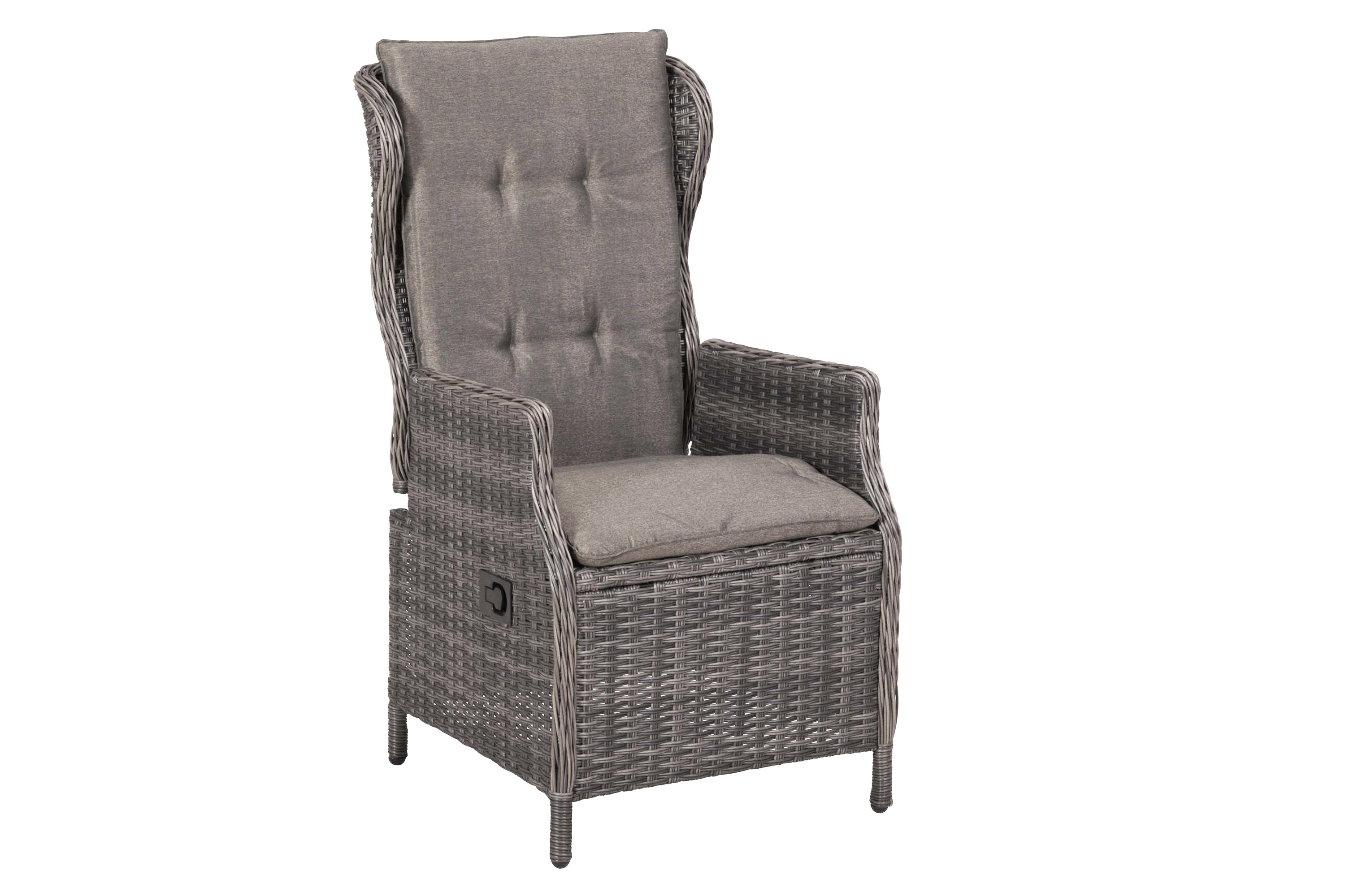 Saviano Gartensessel, 2er Set, verstellbar durch Gasdruck, Stahl/Kunststoffgeflecht