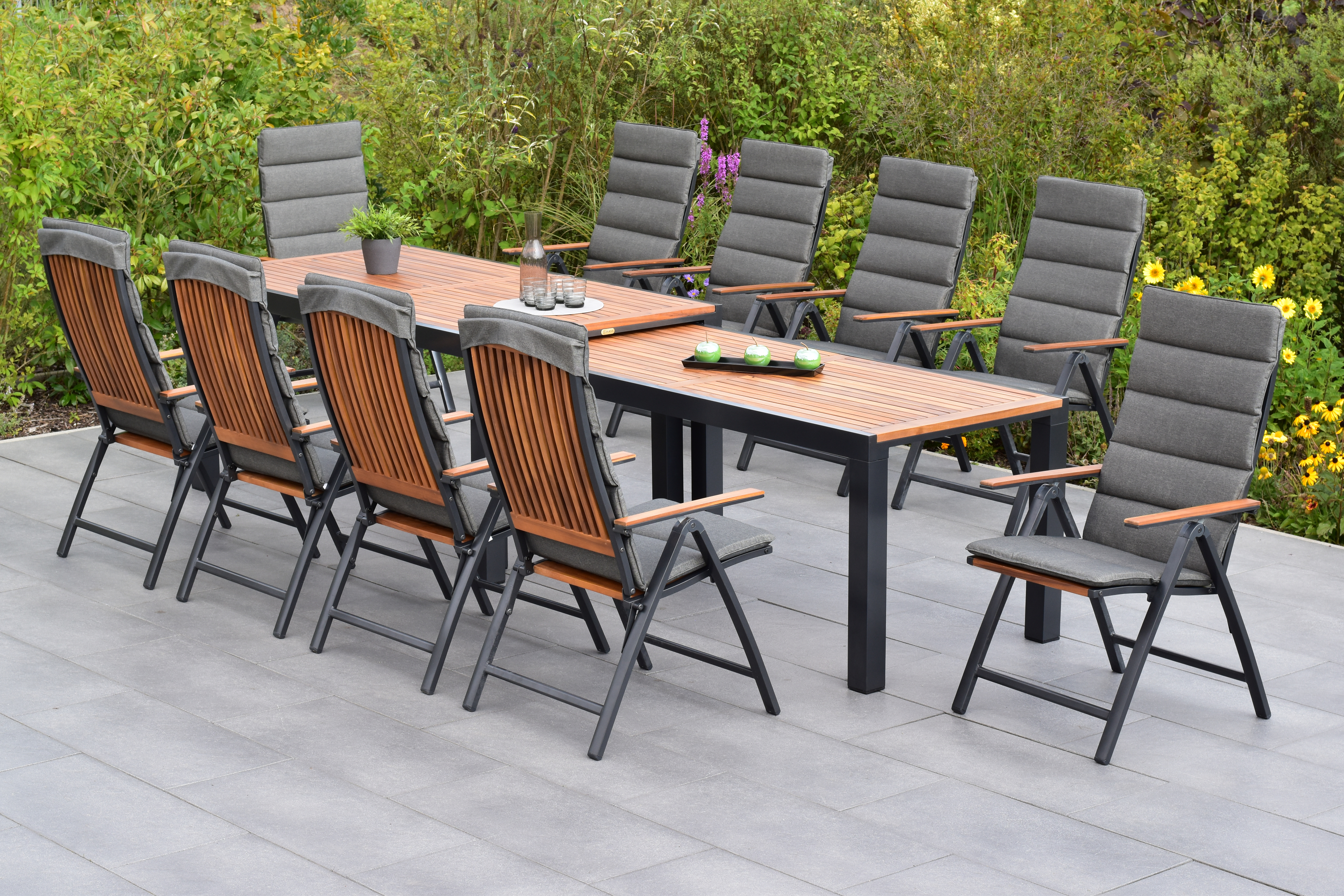 Athos Gartenmöbel Set 21tlg., Flex Ausziehtisch