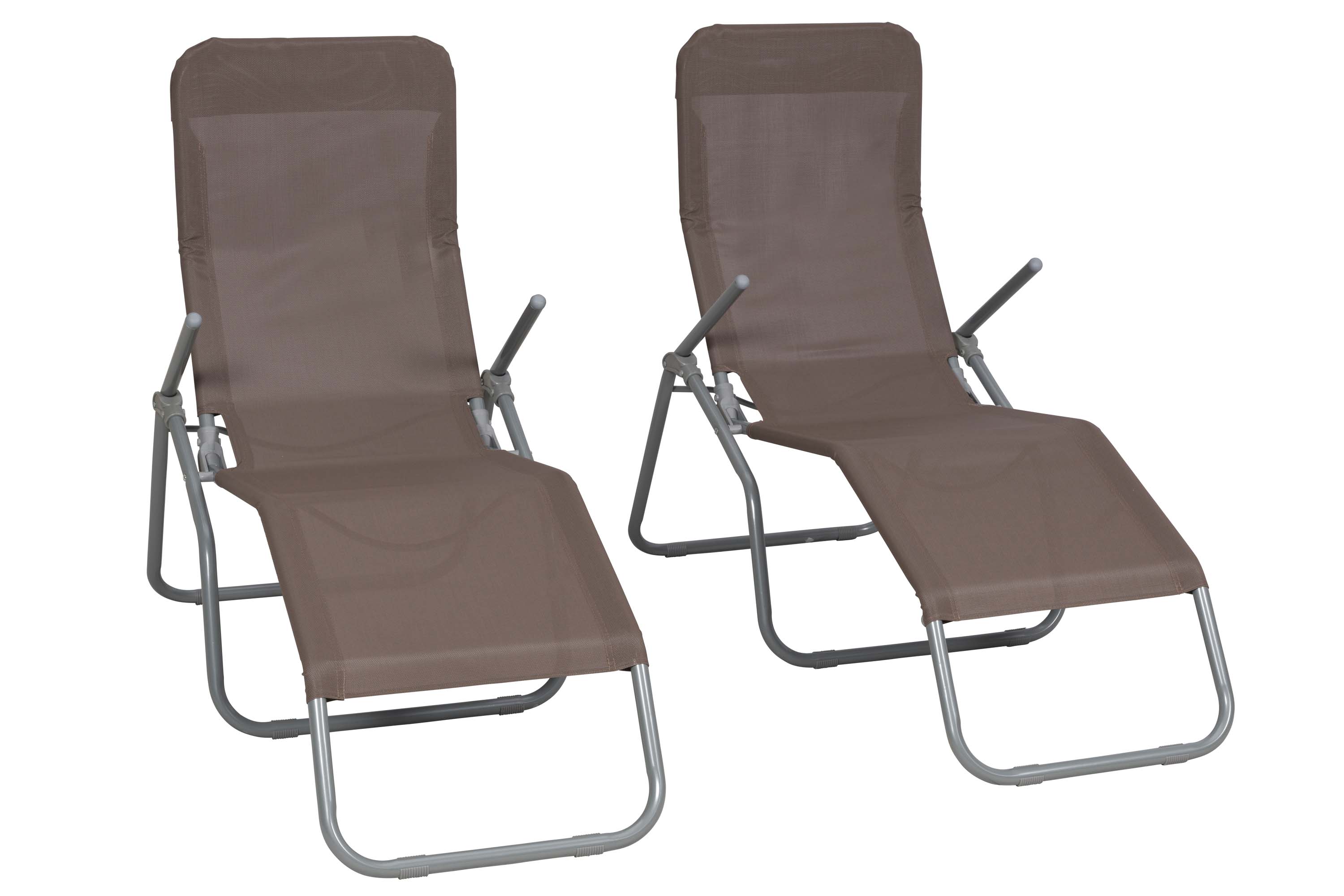 Wellnessliegen XXL Set 2tlg., 2 Gartenliegen, taupe, Stahl/Textil Wellnessliegen XXL Set 2tlg., 2 Gartenliegen, taupe, Stahl/Textil