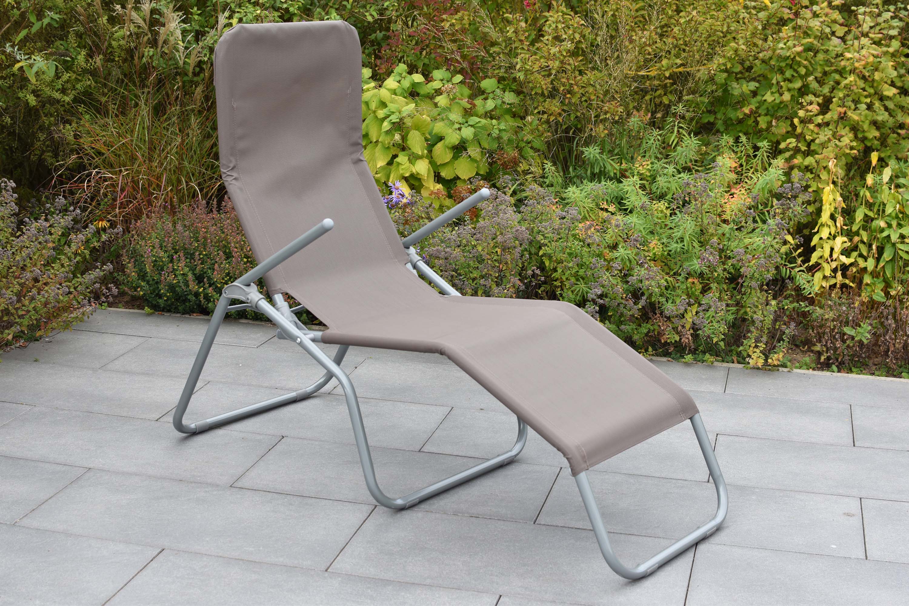 Wellnessliege XXL, taupe, Stahl/Textil Wellnessliege XXL, taupe, Stahl/Textil