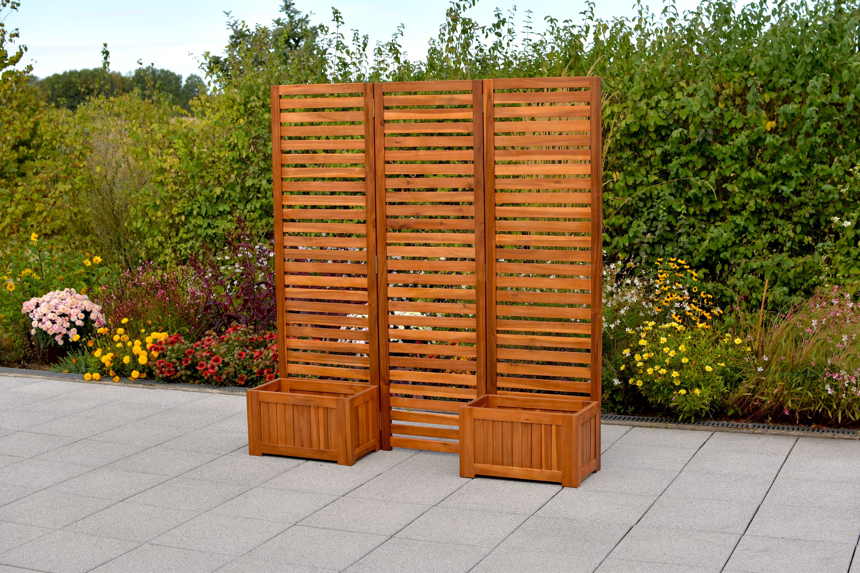 23931-011-2 Sichtschutz mit 2 Blumenkästen