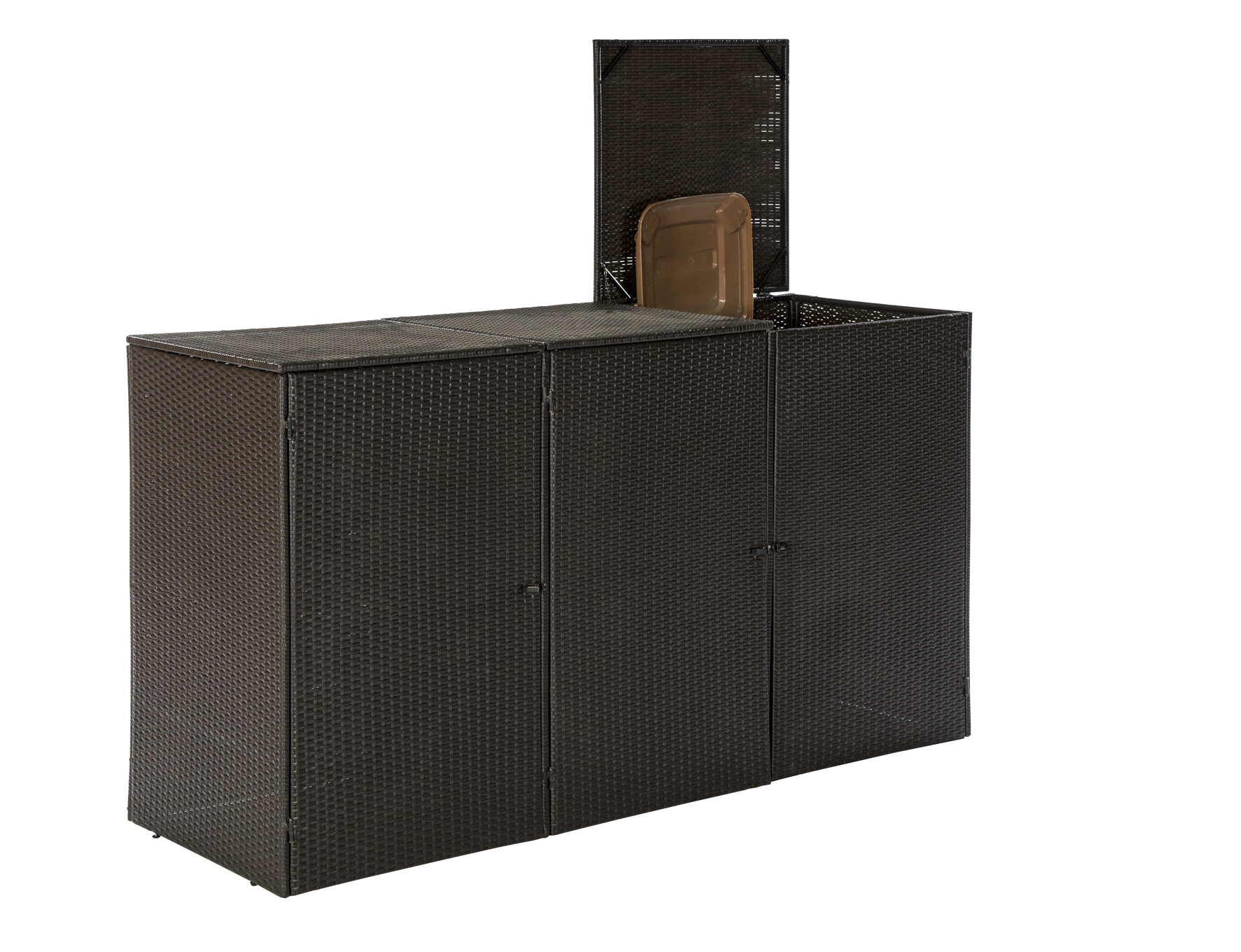 Mülltonnenabdeckung 3er, 80-120 Liter, braun