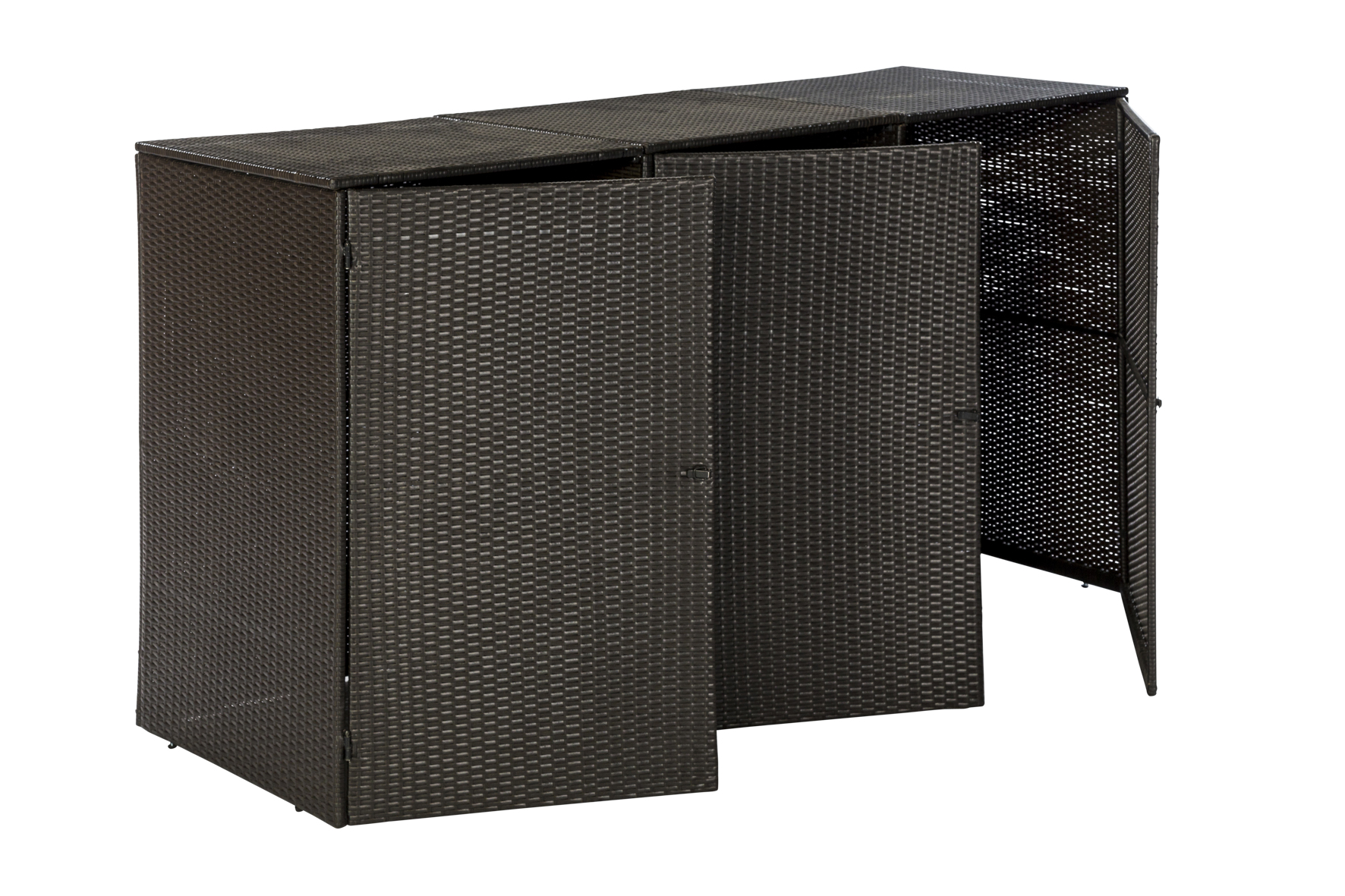 Mülltonnenabdeckung 3er, 80-120 Liter, braun