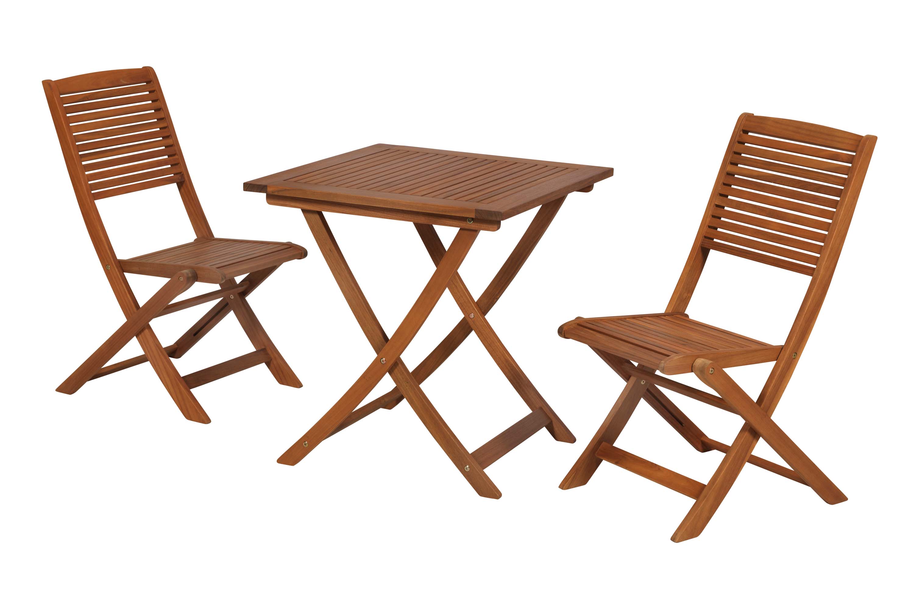 Bali Set 3tlg., 2 Klappstühle, Klapptisch 70 x 70 cm, Akazie