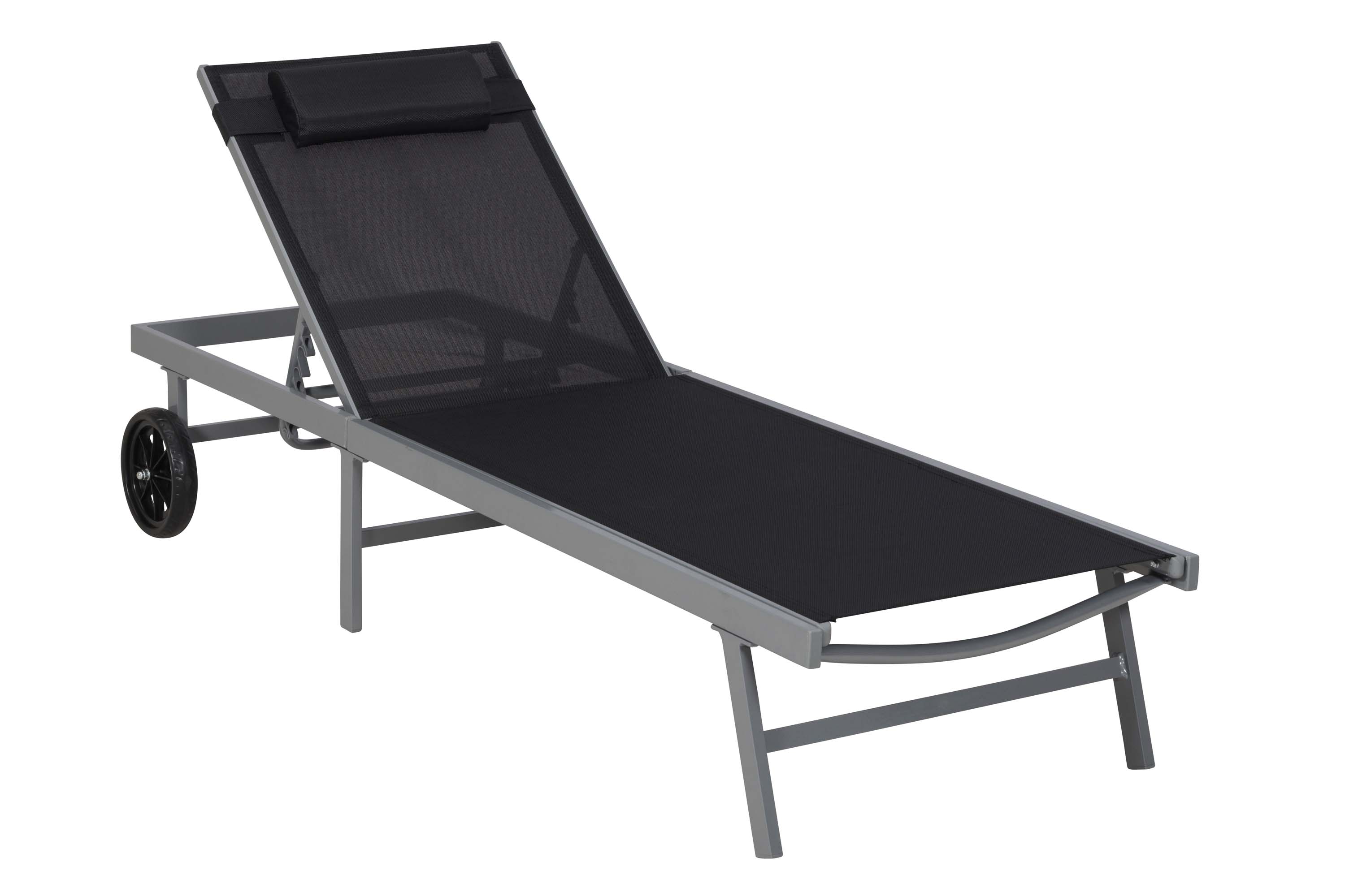 Tessin Liege mit Kopfkissen, schwarz Tessin Liege mit Kopfkissen, schwarz