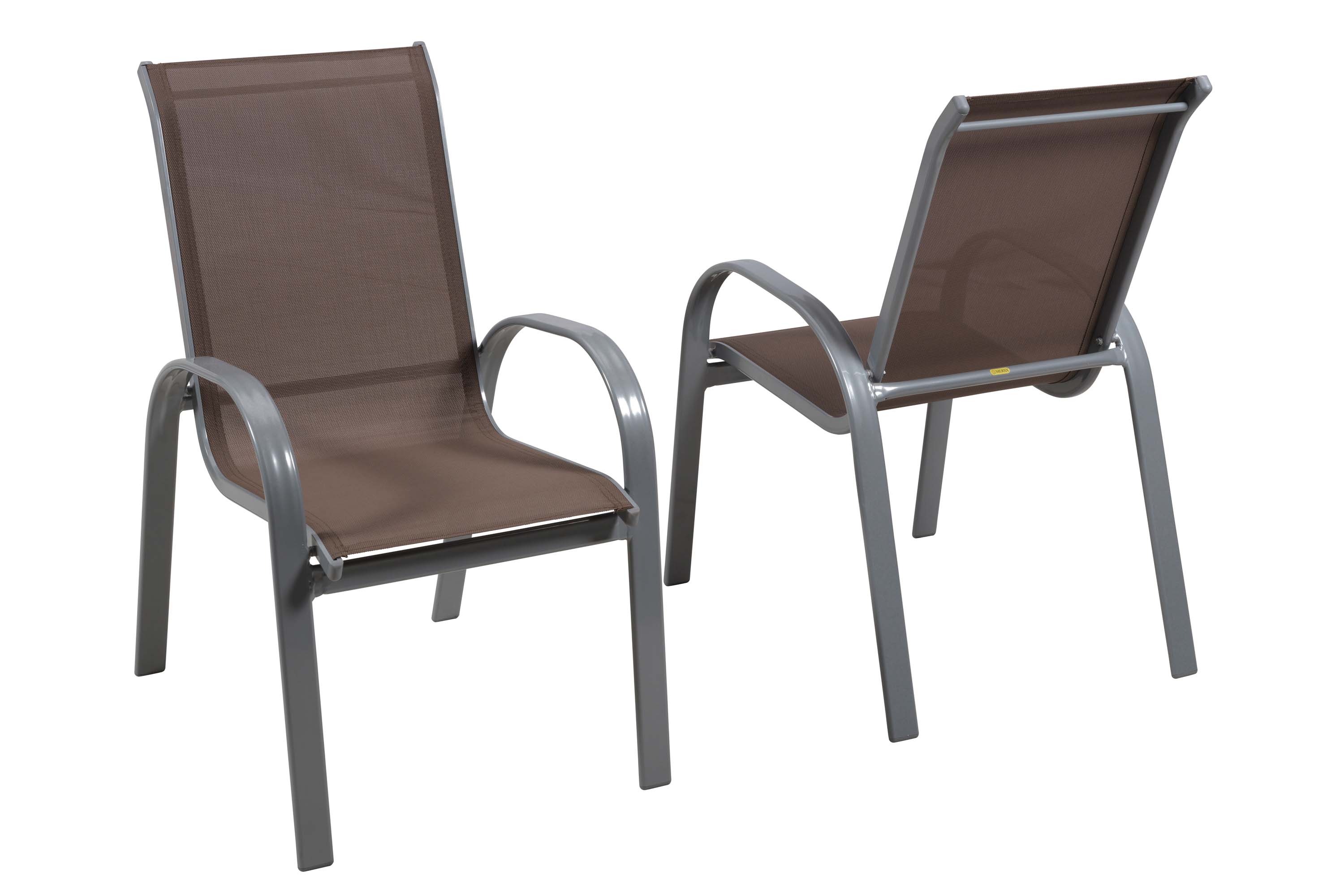 Amalfi Gartenmöbel Set 5tlg., 4 Stapelsessel, Tisch 150 x 90 cm, taupe, Aluminium/Textil