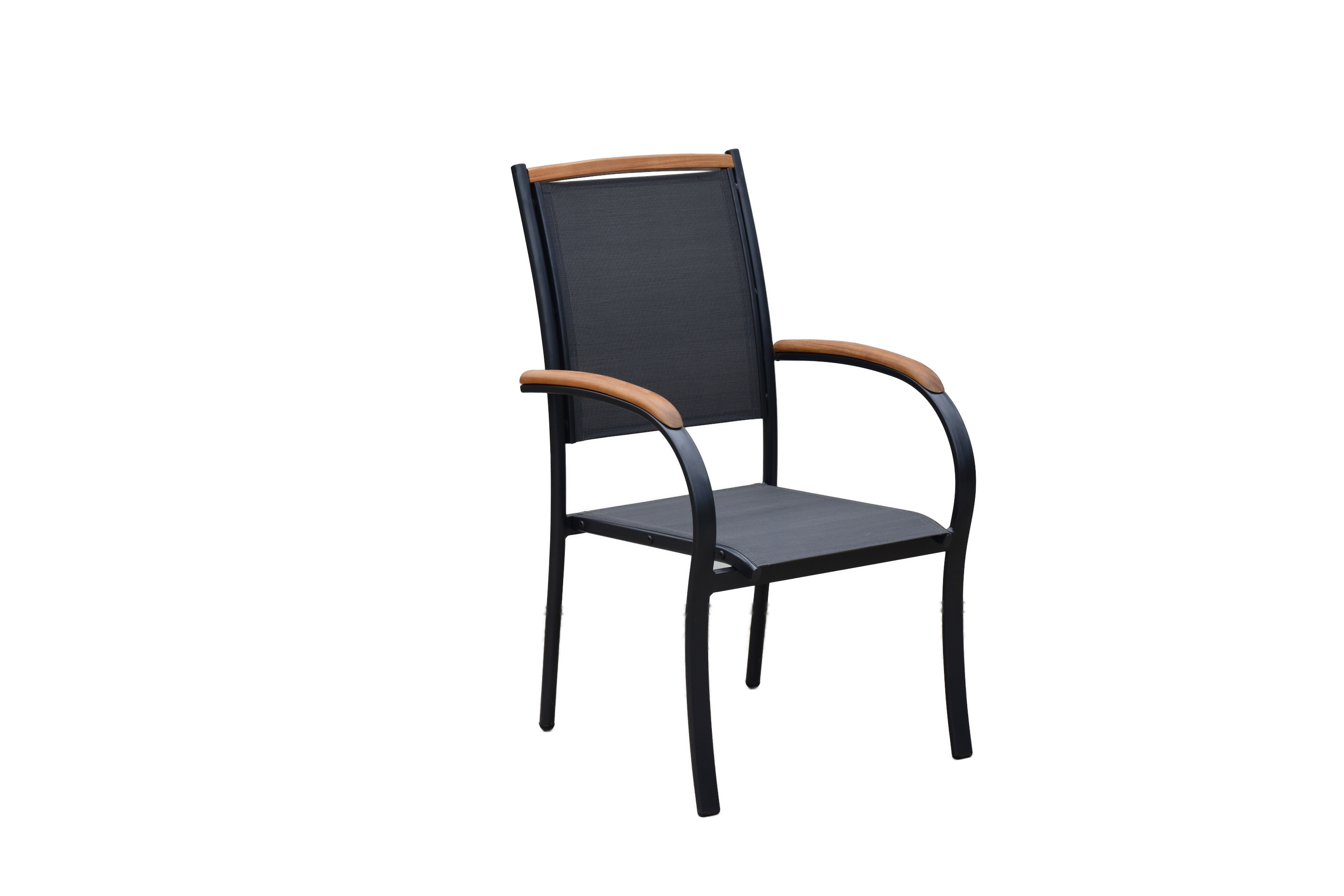 Siena Set 7tlg., Stapelsessel & Ausziehtisch, graphit/grau