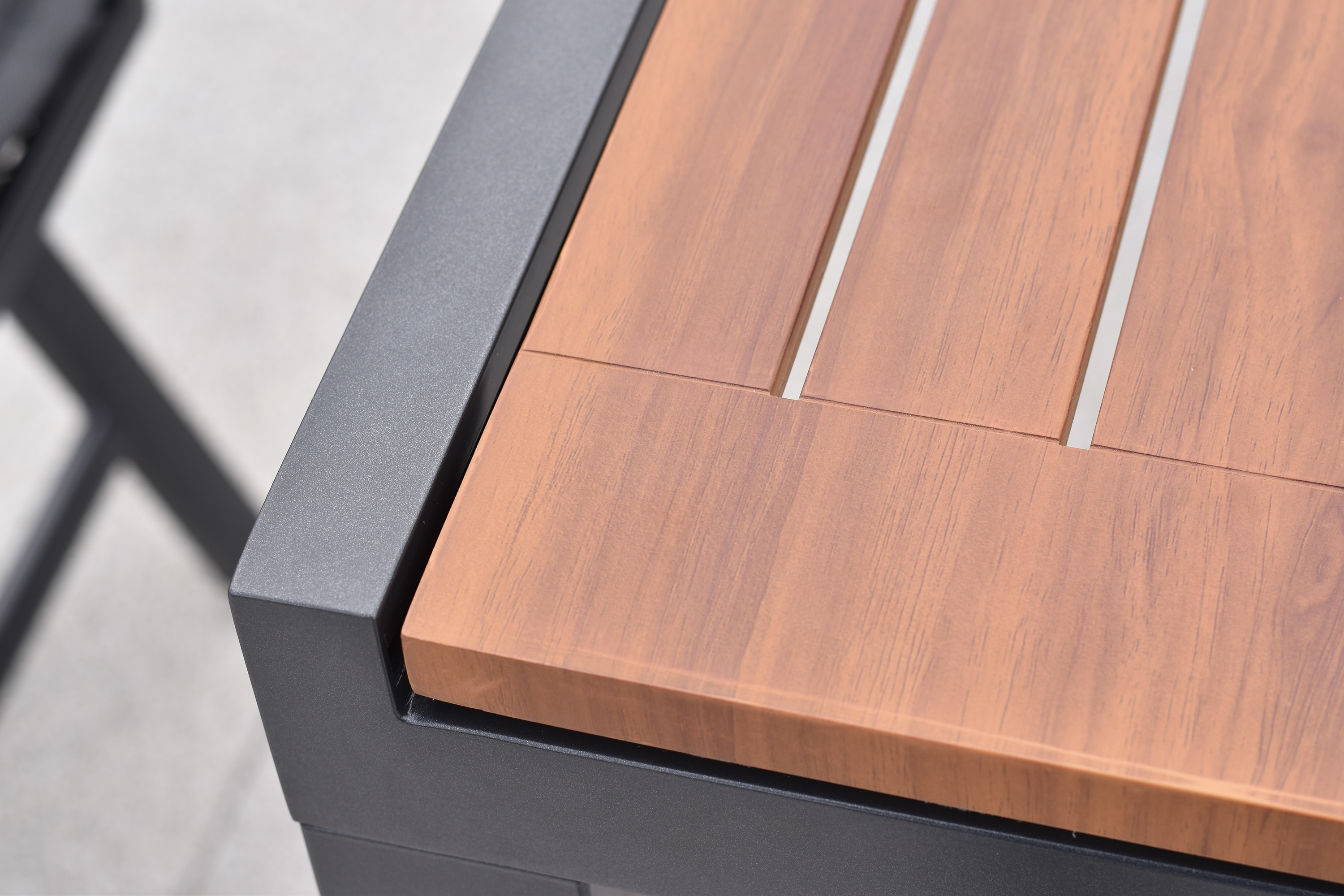 Thasos Gartenmöbel Set 7tlg., 6 Klappsessel, Ausziehtisch 150 (200 ) x 90 cm, Aluminium