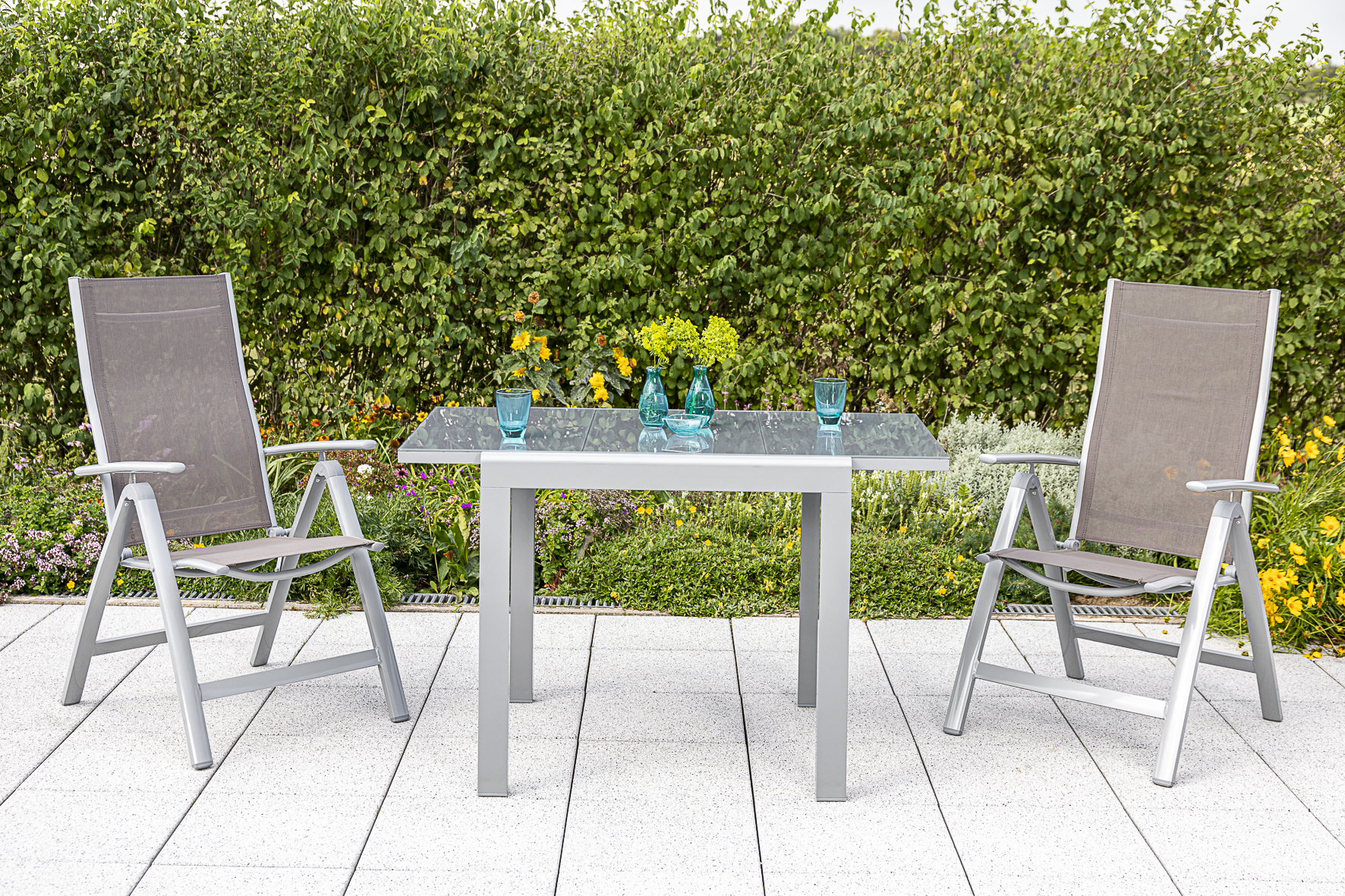 50312-325-3 Carrara Set 3tlg., Balkonausziehtisch, taupe