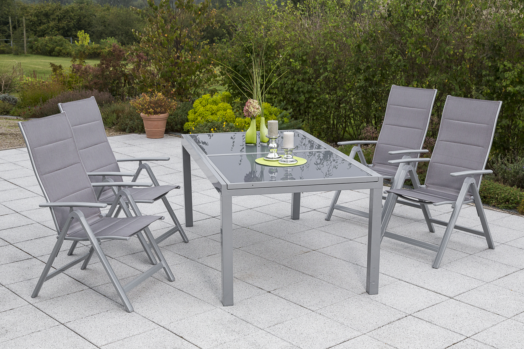 50266-330-1 Taviano Set 5tlg., Ausziehtisch, diamantbraun