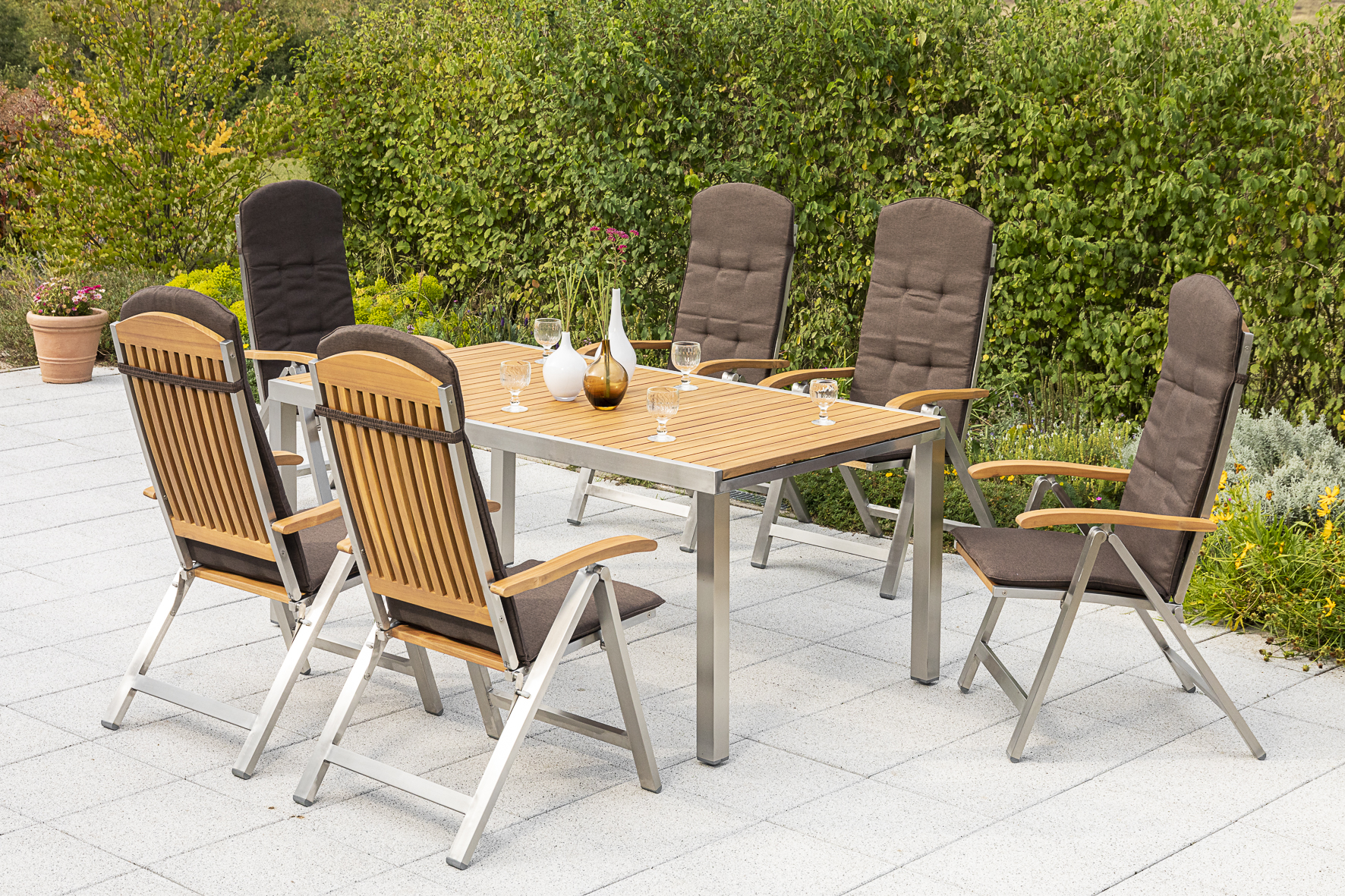 Keros Set 13tlg., Klappsessel & Ausziehtisch