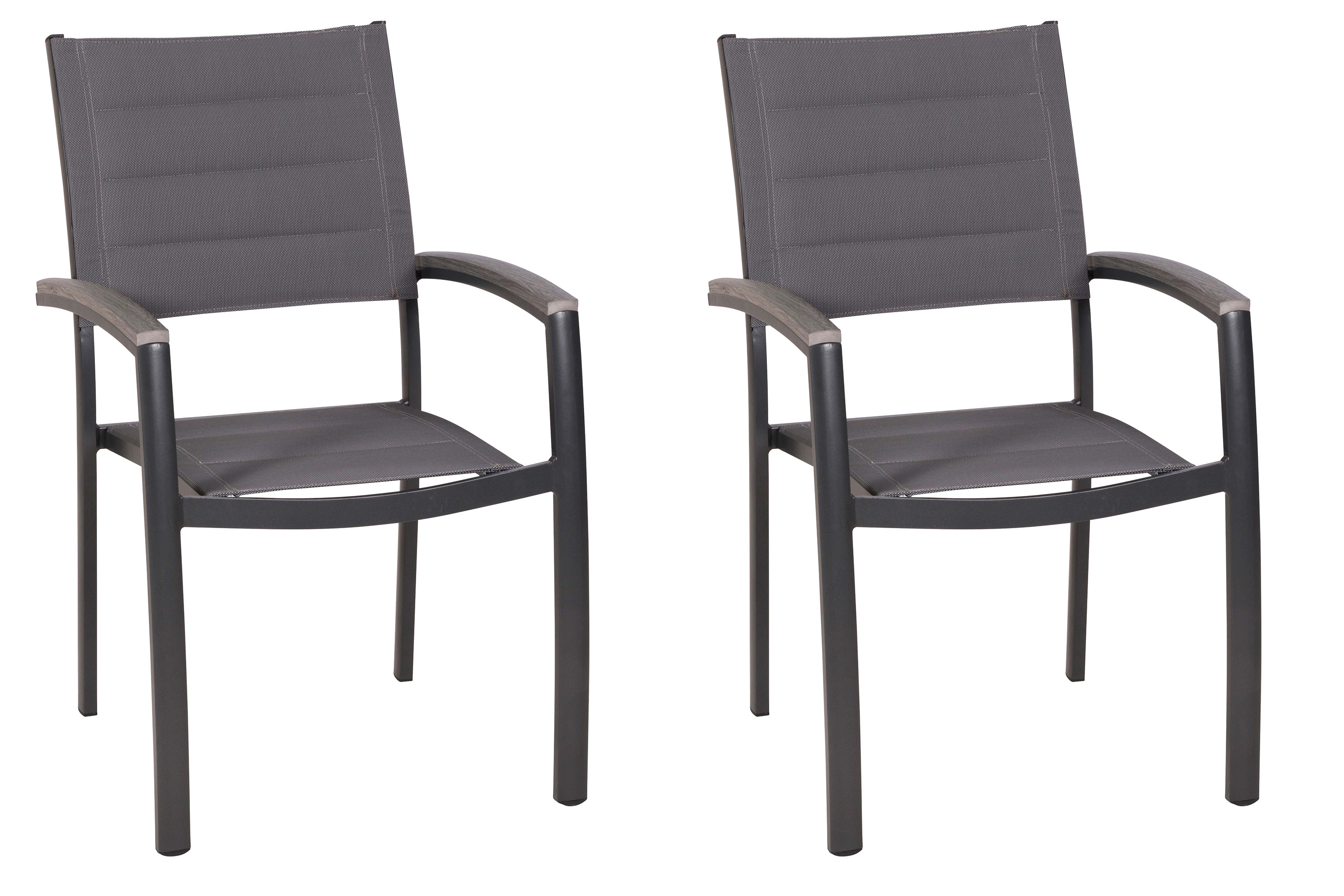 Pisa Gartensessel, stapelbar, 2er Set, graphit