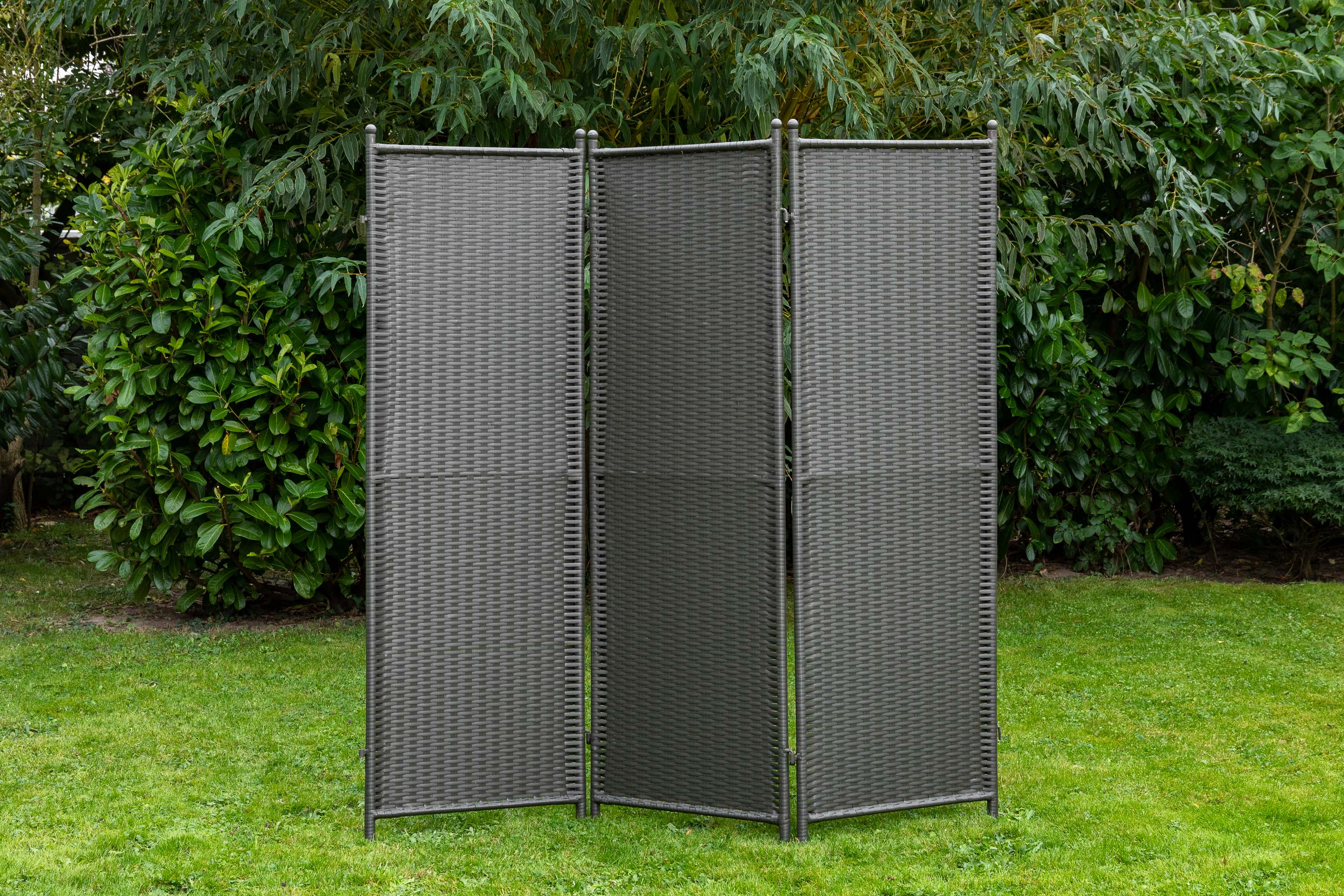 Gartenparavent, grau, Kunststoffgeflecht 