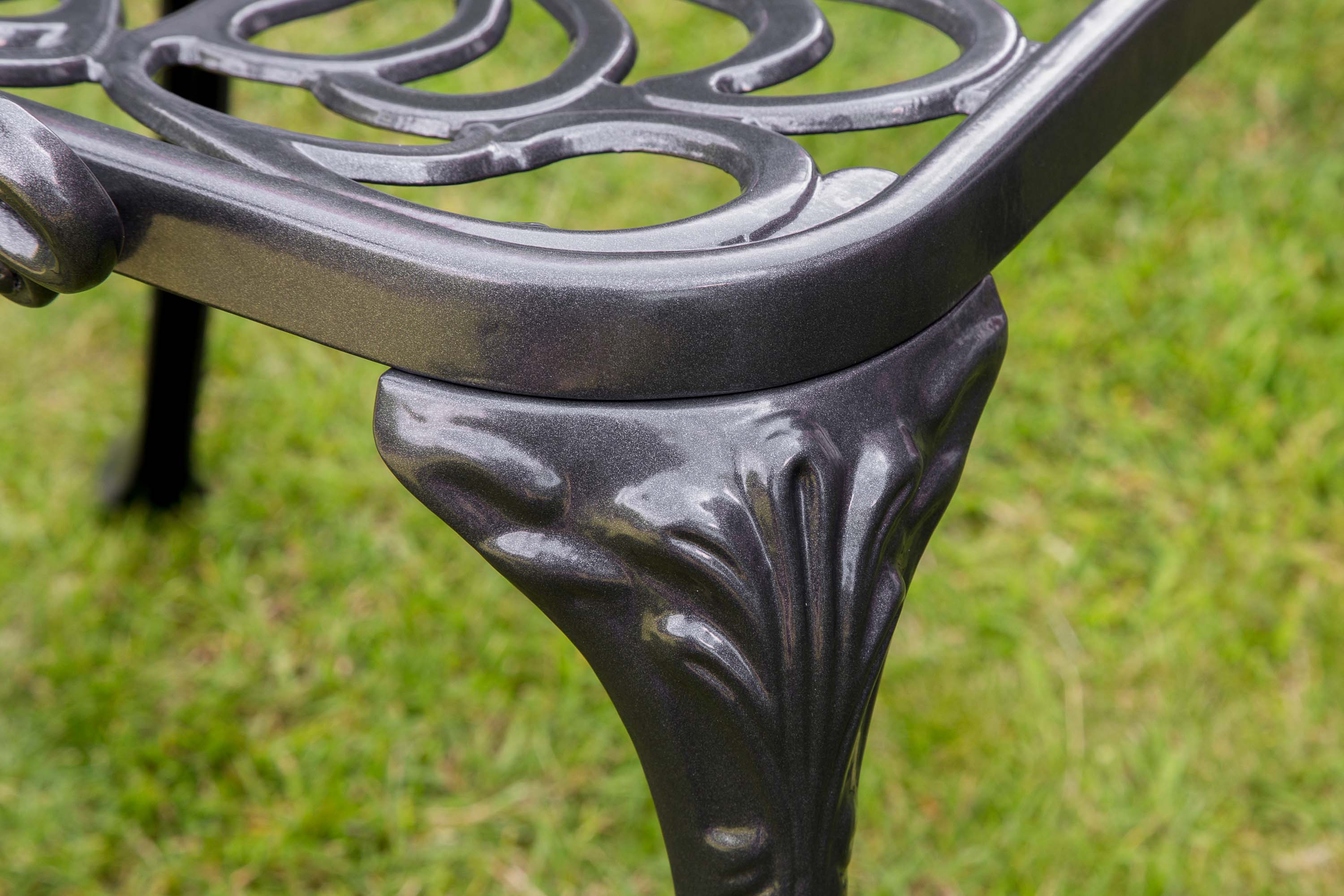 Lugano Gartenmöbel Set 3tlg., Aluminiumguss, graphit