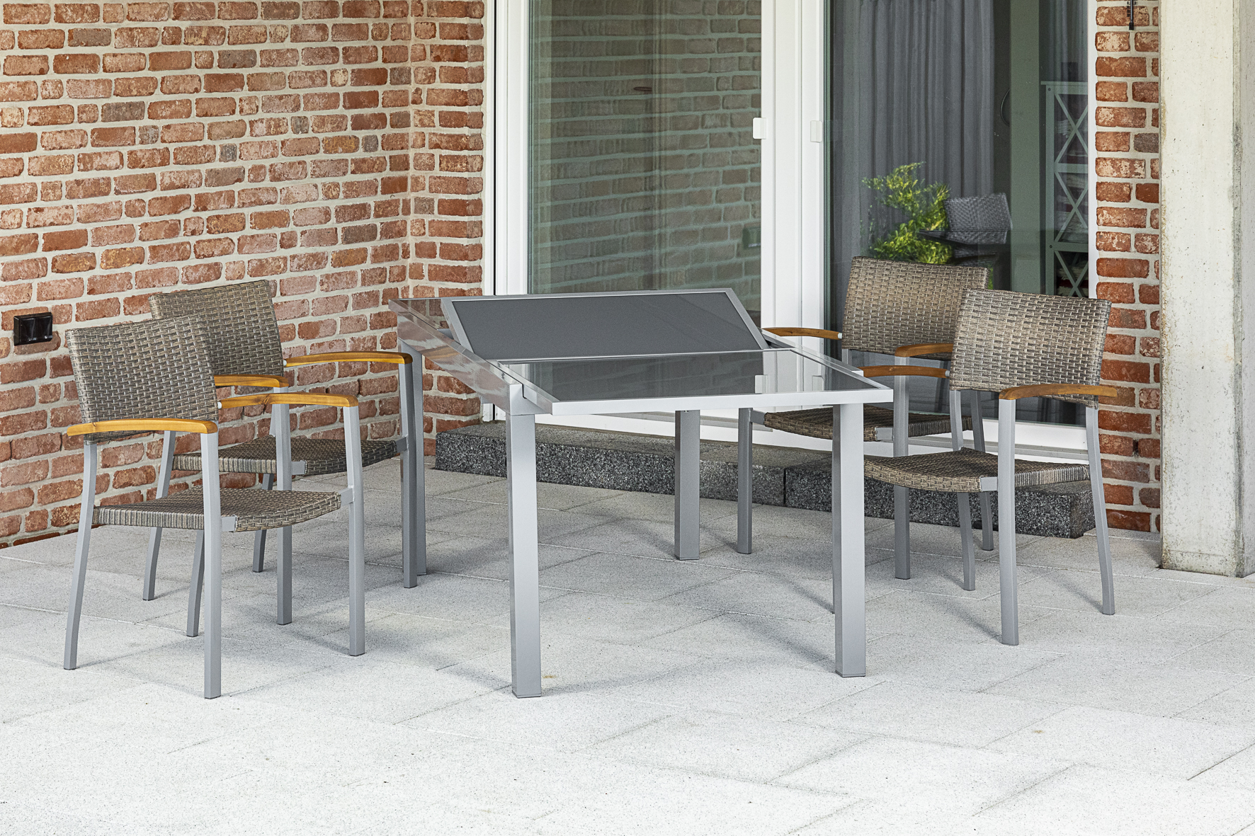 50385-258-2 Silano Gartenmöbel Set 5tlg., Ausziehtisch