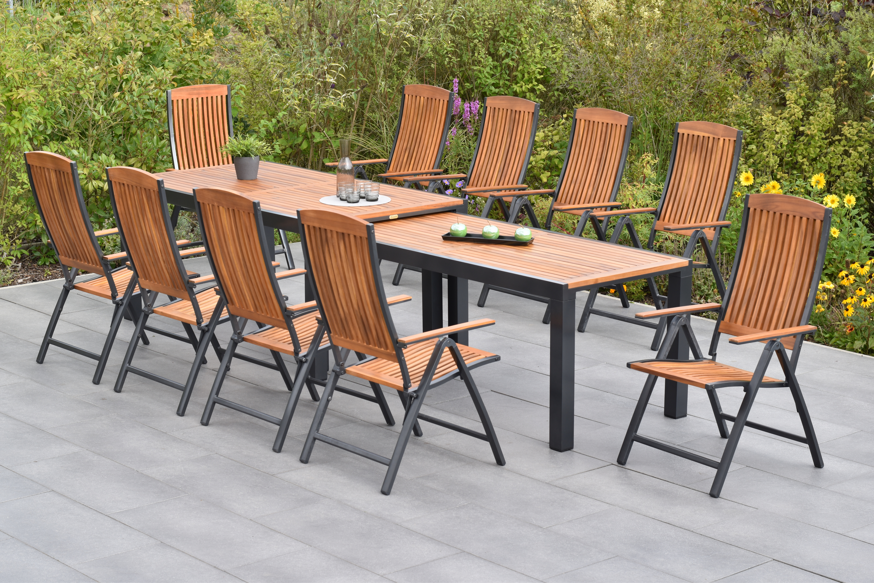 Athos Gartenmöbel Set 21tlg., Flex Ausziehtisch