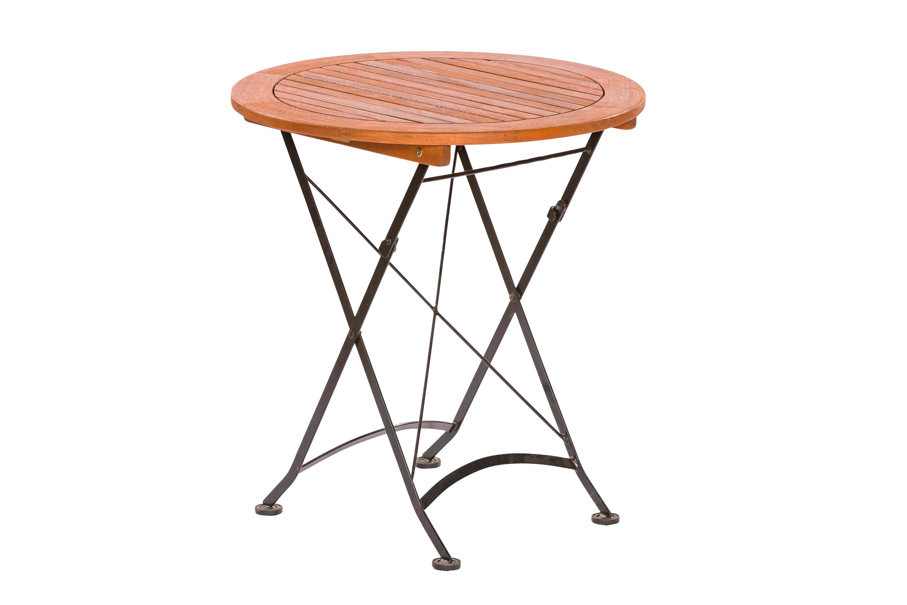 Schlossgarten Set 3tlg., 2 Klappsessel, Klapptisch Ã˜ 70 cm, Flachstahl/Eukalyptus