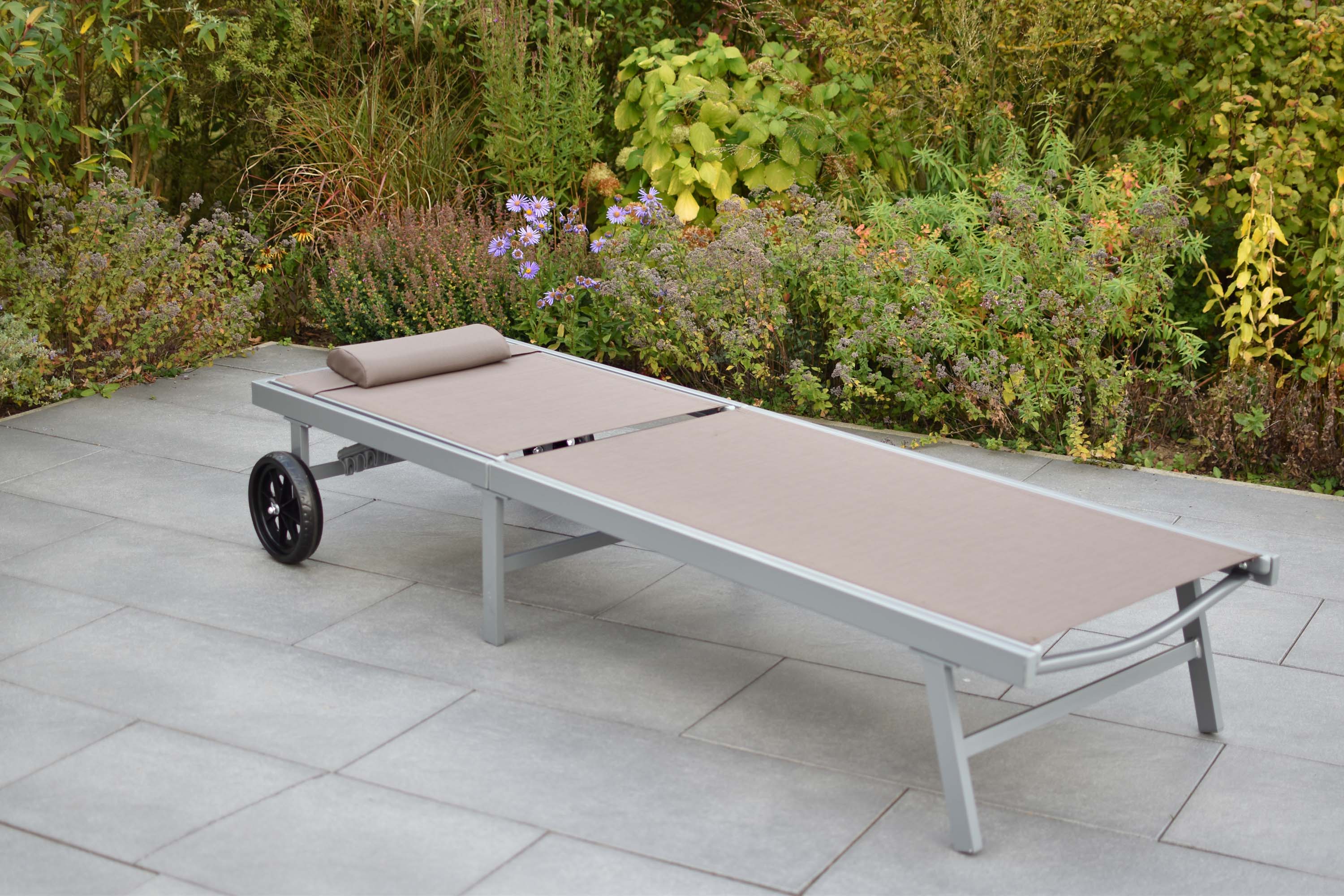 Tessin Liege mit Kopfkissen, taupe