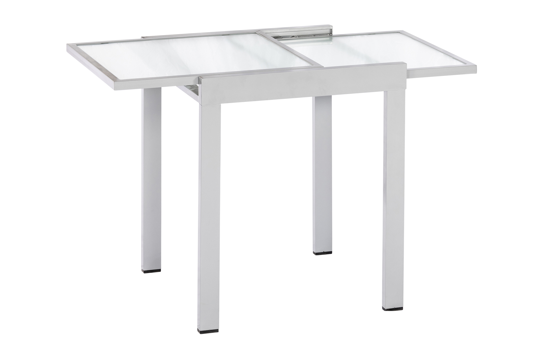 26441-219-2 Balkonausziehtisch, 65 (130) x 65 cm, silber/matt