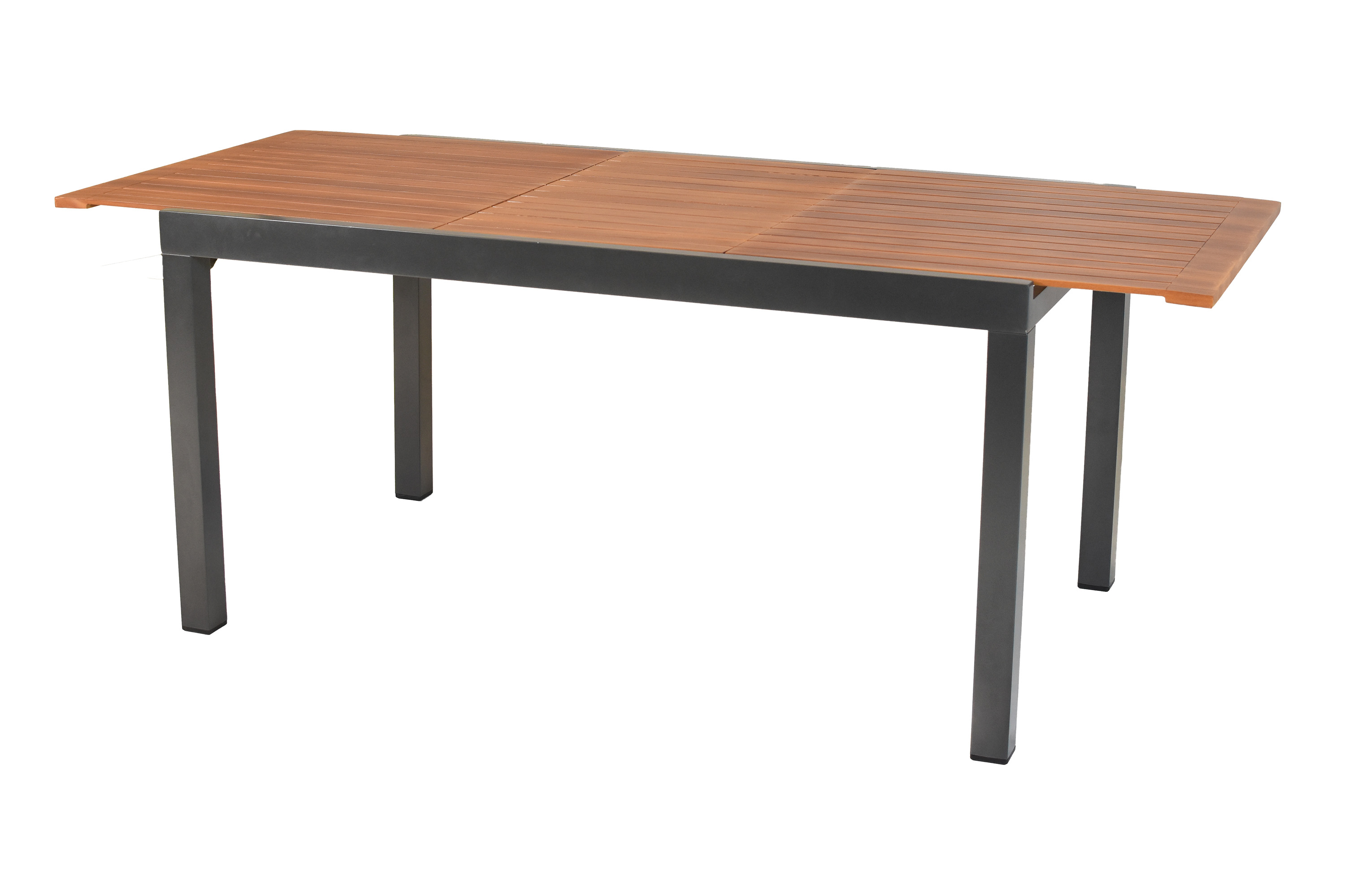 Thasos Gartenmöbel Set 7tlg., 6 Klappsessel, Ausziehtisch 150 (200 ) x 90 cm, Aluminium