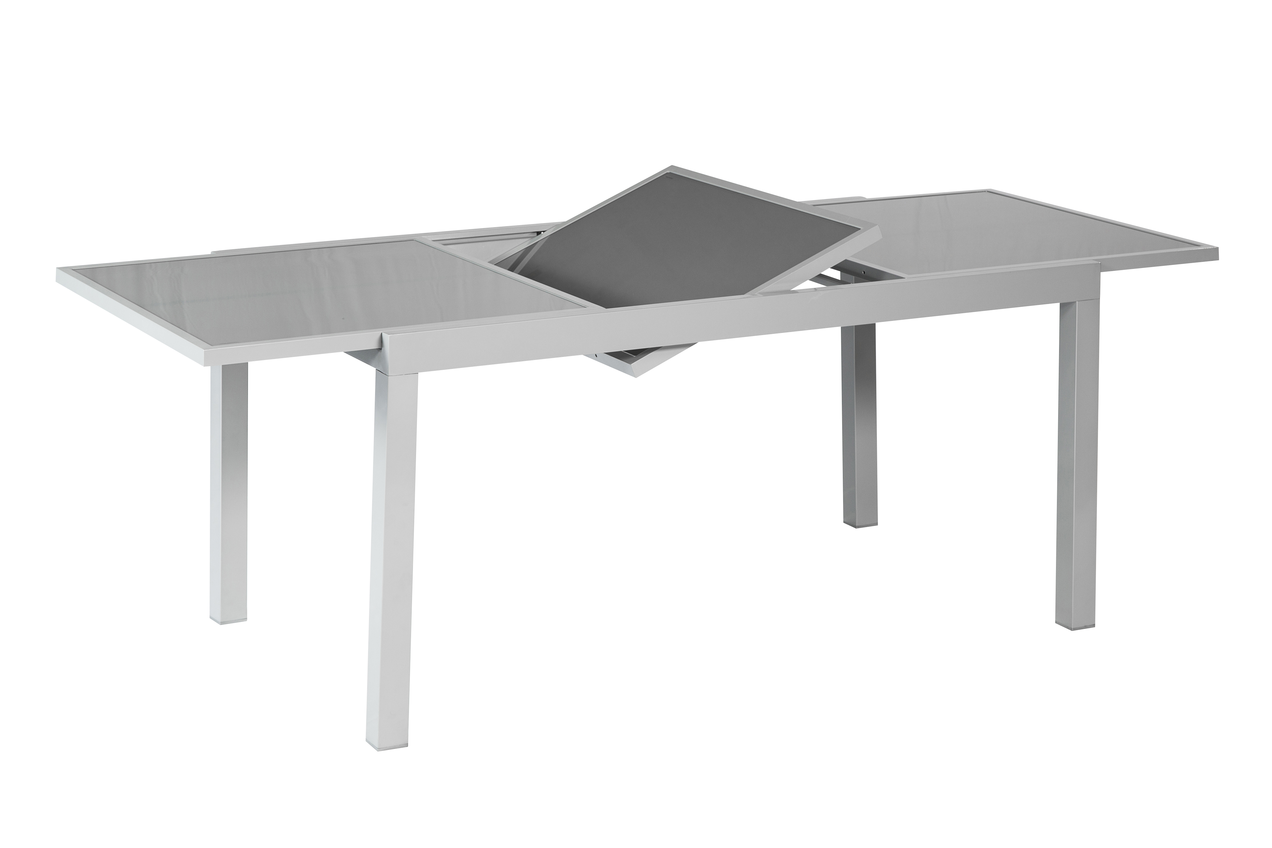 Carrara Gartenmöbel Set 7tlg., Ausziehtisch, schwarz
