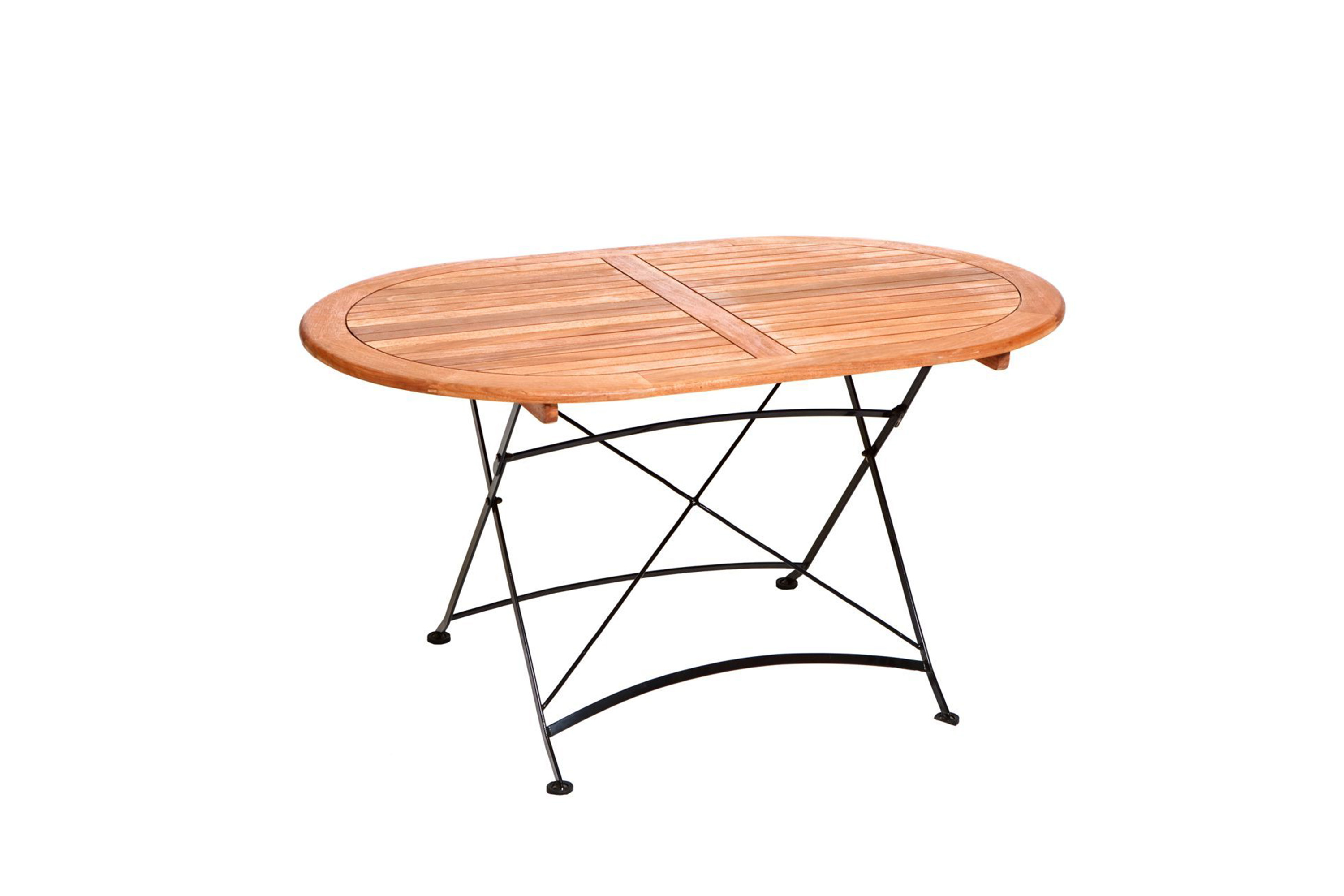 Schlossgarten Gartenmöbel Set 4tlg., 2 Klappsessel, Klappbank, Klapptisch 140 x 90cm, Flachstahl/Eukalyptus