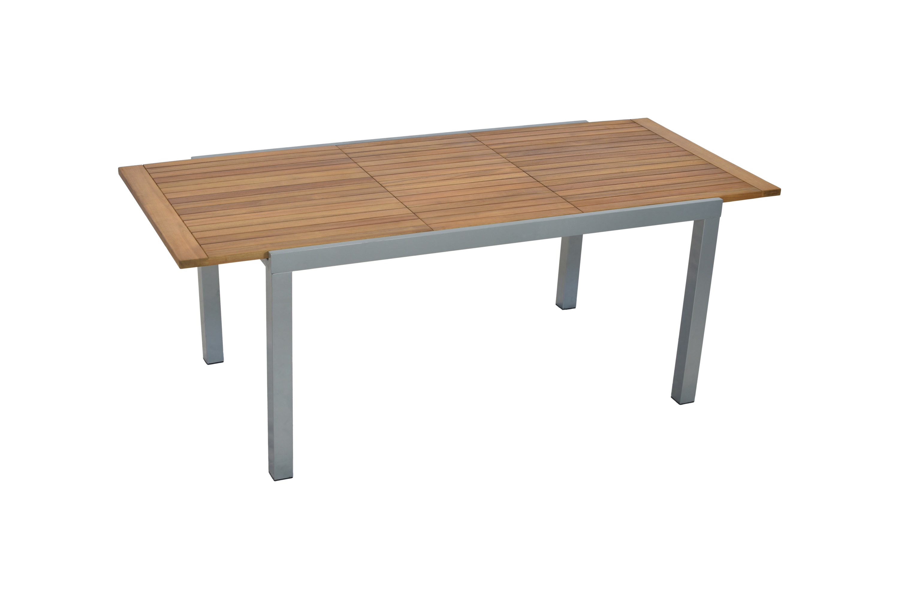 Ausziehtisch 150 (200) x 90 cm, silber/natur