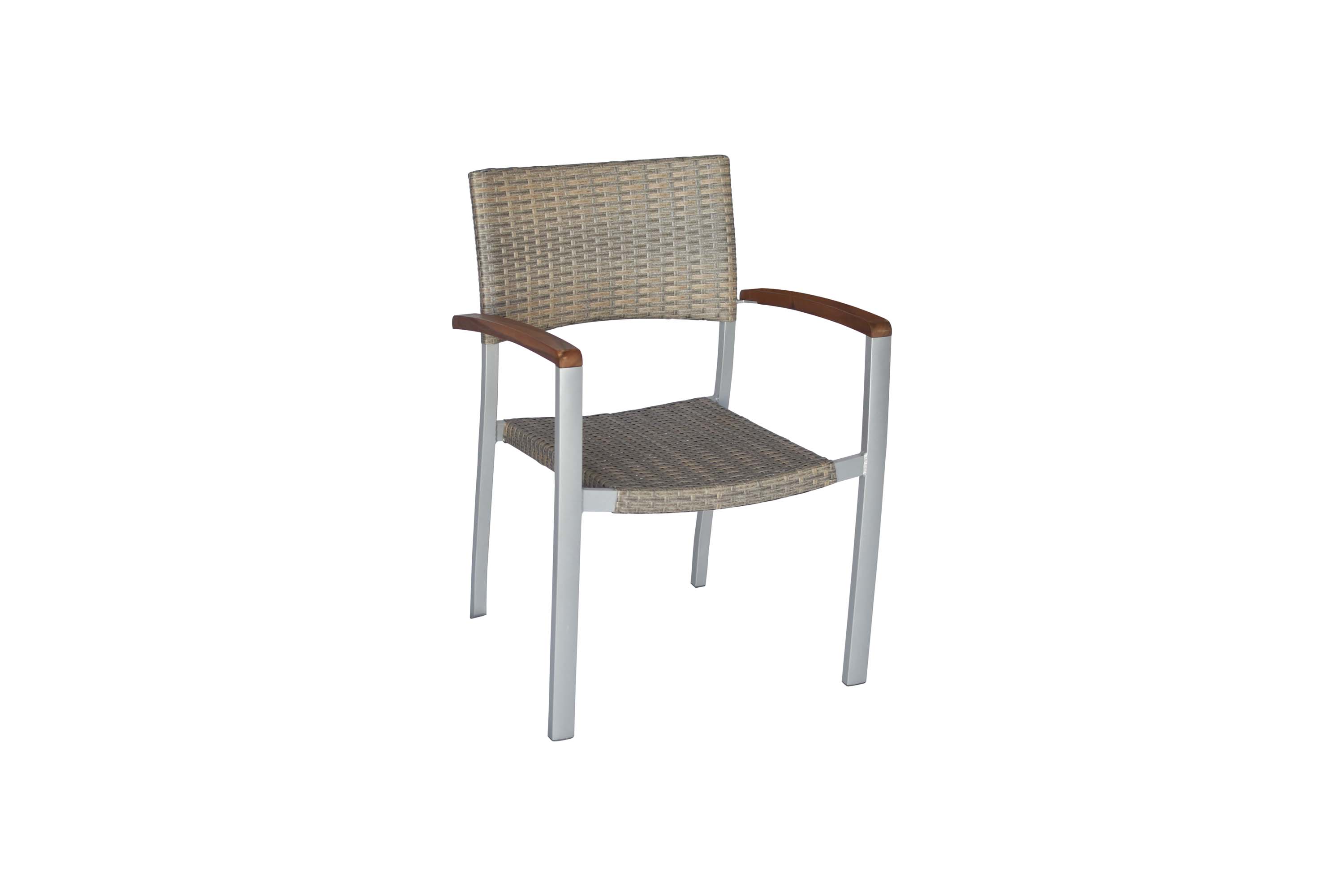 Silano Gartensessel, stapelbar, 2er Set, Aluminium/Kunststoffgeflecht/Akazie Silano Gartensessel, stapelbar, 2er Set, Aluminium/Kunststoffgeflecht/Akazie
