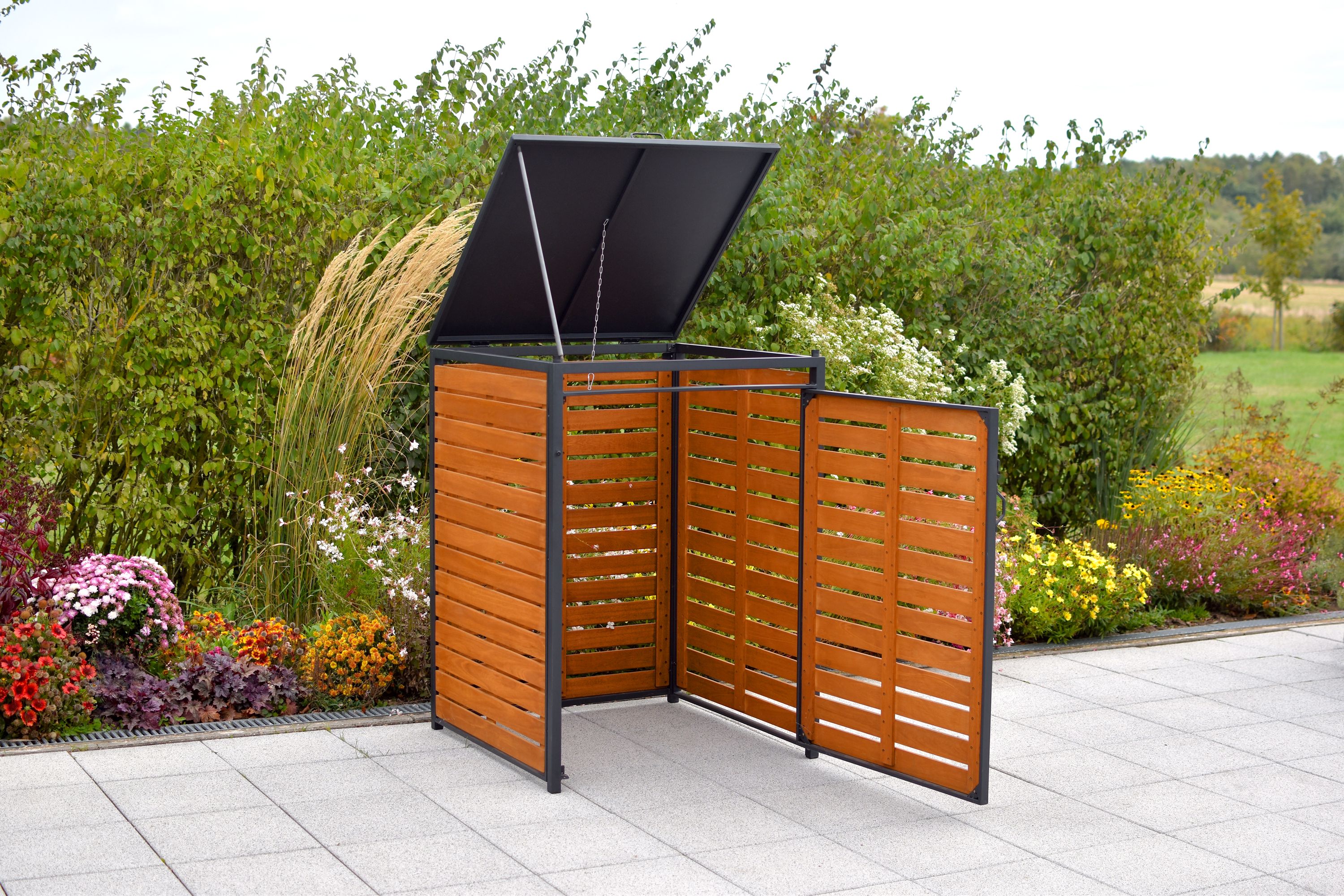 Mulltonnenabdeckung-Basis-gross-29133-011-MX-HD-7yDDDfZMvFy6f5 Mülltonnenabdeckung Basis, 80-120 Litern, Aluminium/Eukalyptus