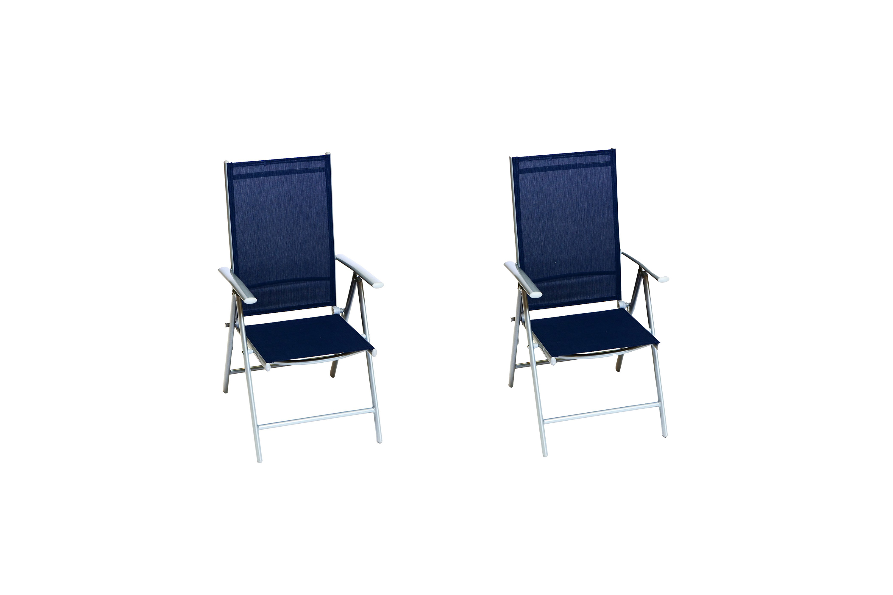 50868-313 Amalfi Klappsessel, silber/marineblau, 2er Set